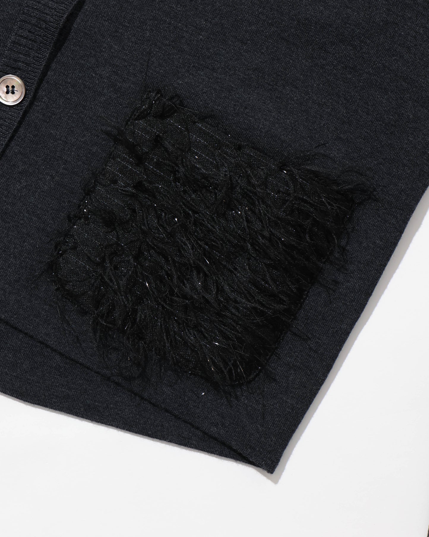 sheer fringe cocoon cardigan