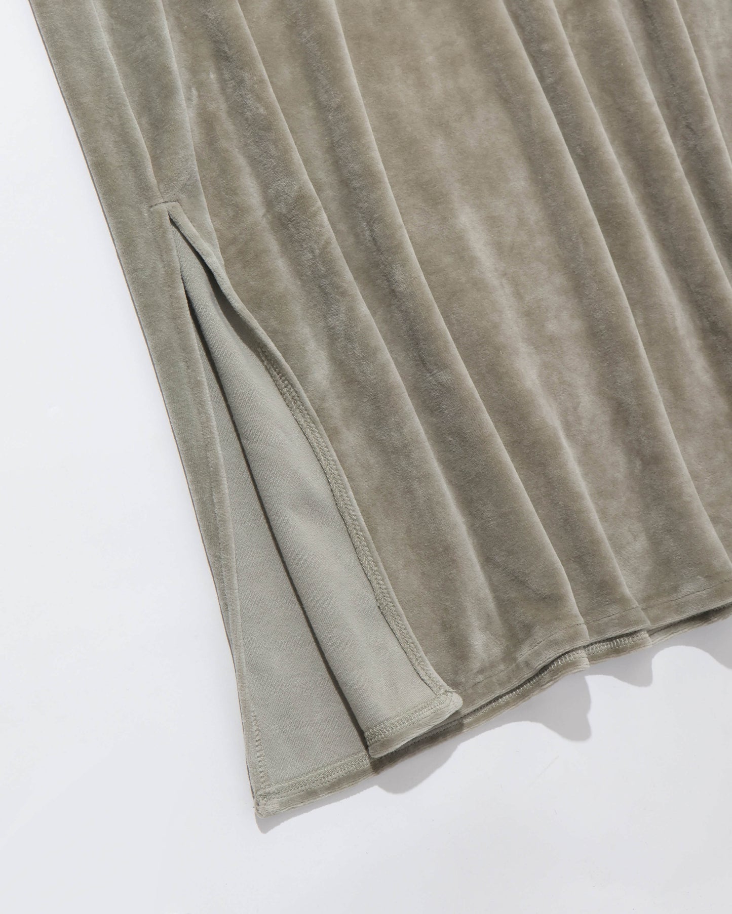 cotton velour deep v-neck dress