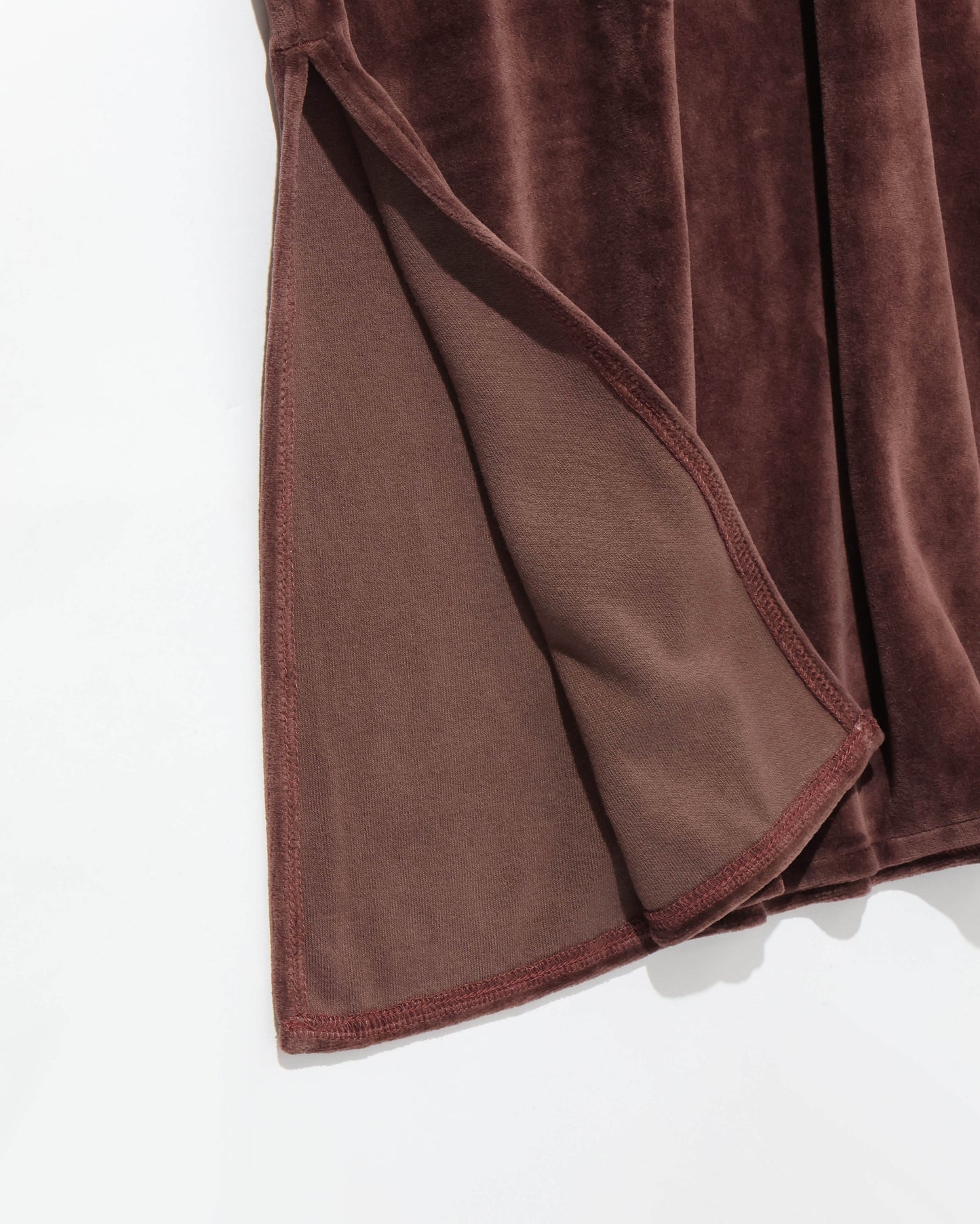 cotton velour deep v-neck dress