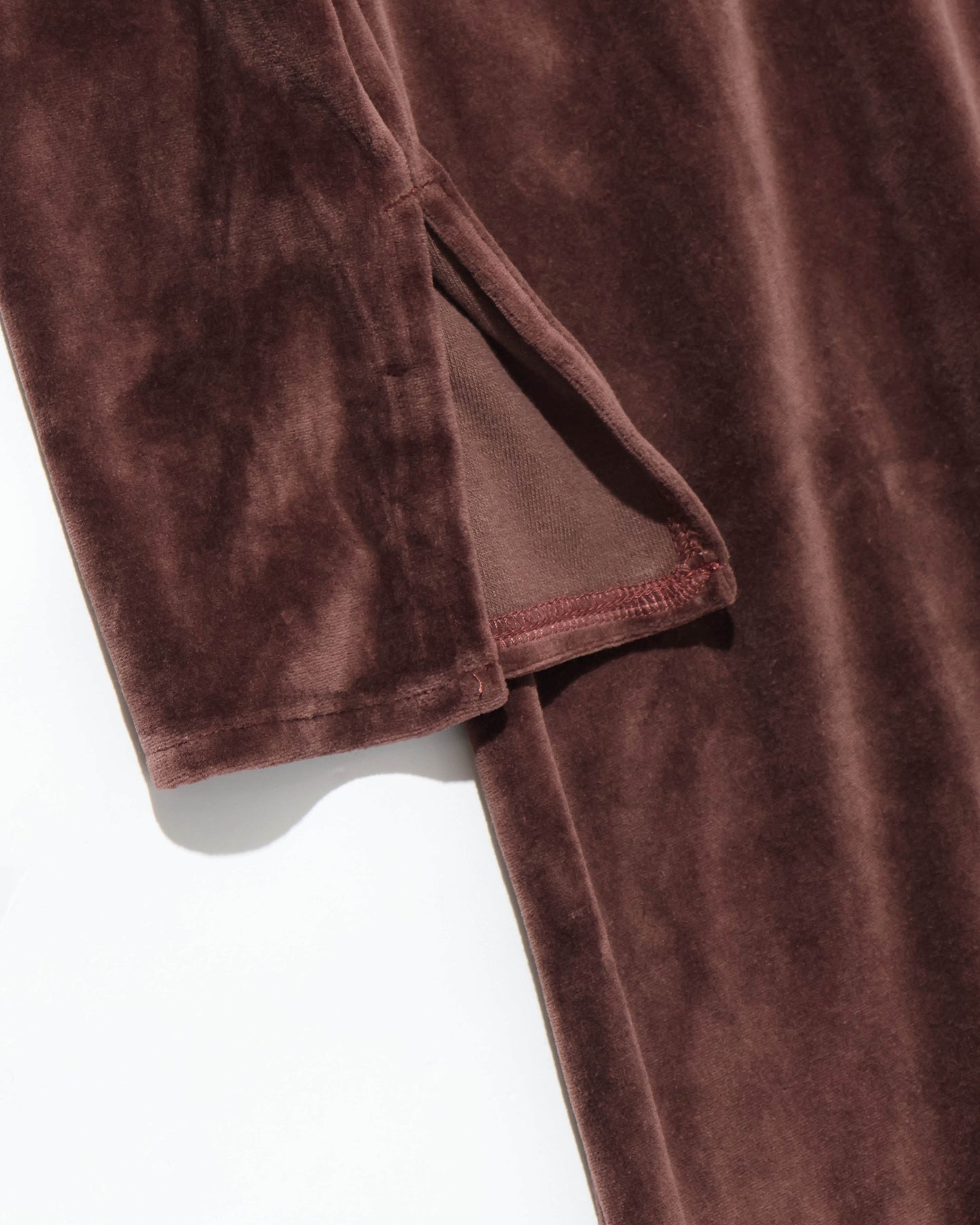 cotton velour deep v-neck dress