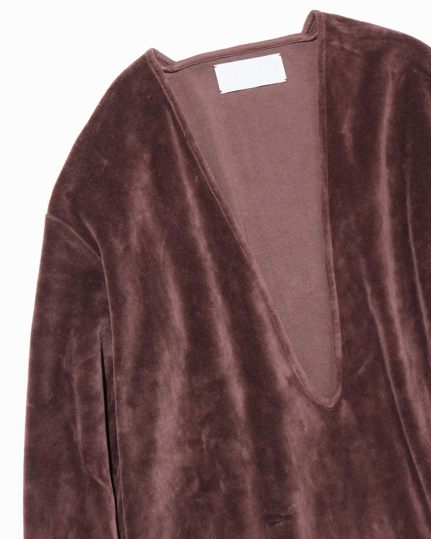 cotton velour deep v-neck dress