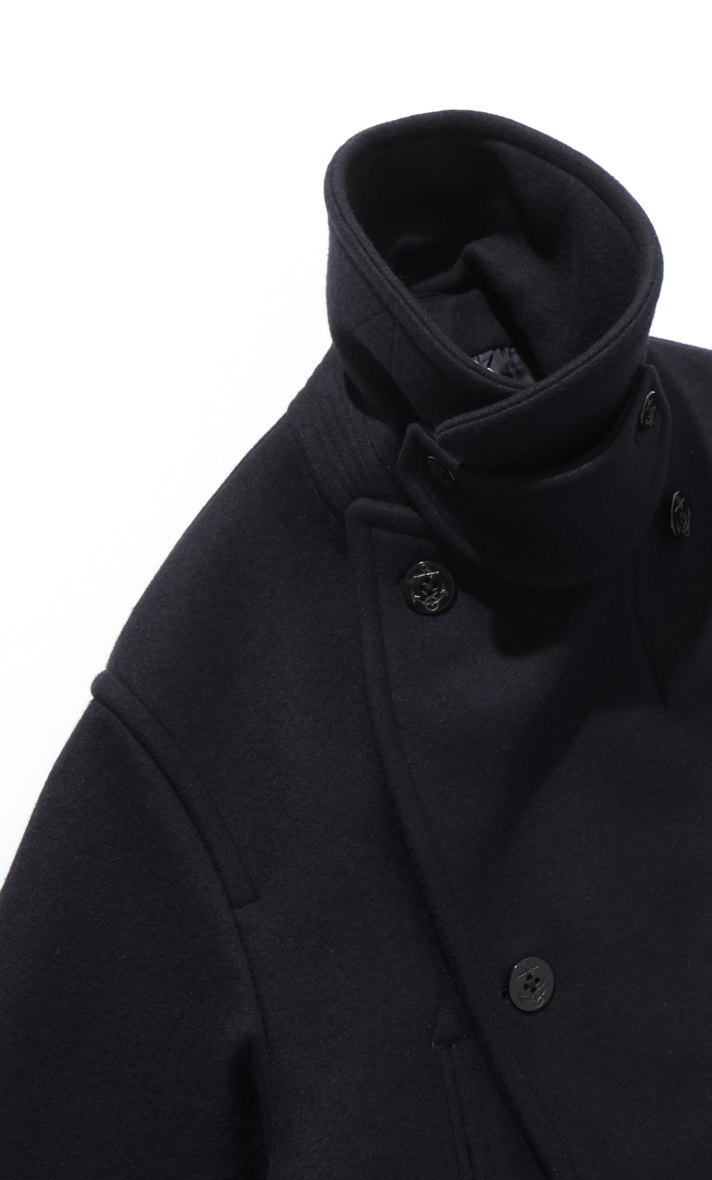 Wool Melton 10B Pea Coat DarkNavy