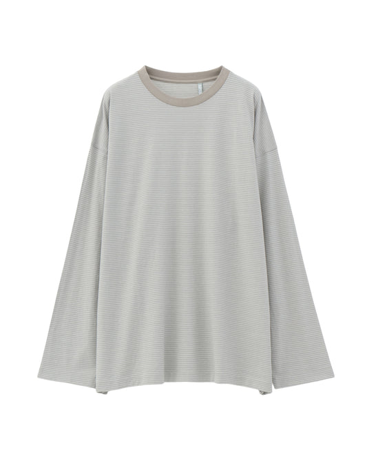 Hard Twisted Stripe Jersey L/S Tee GRAY STRIPE