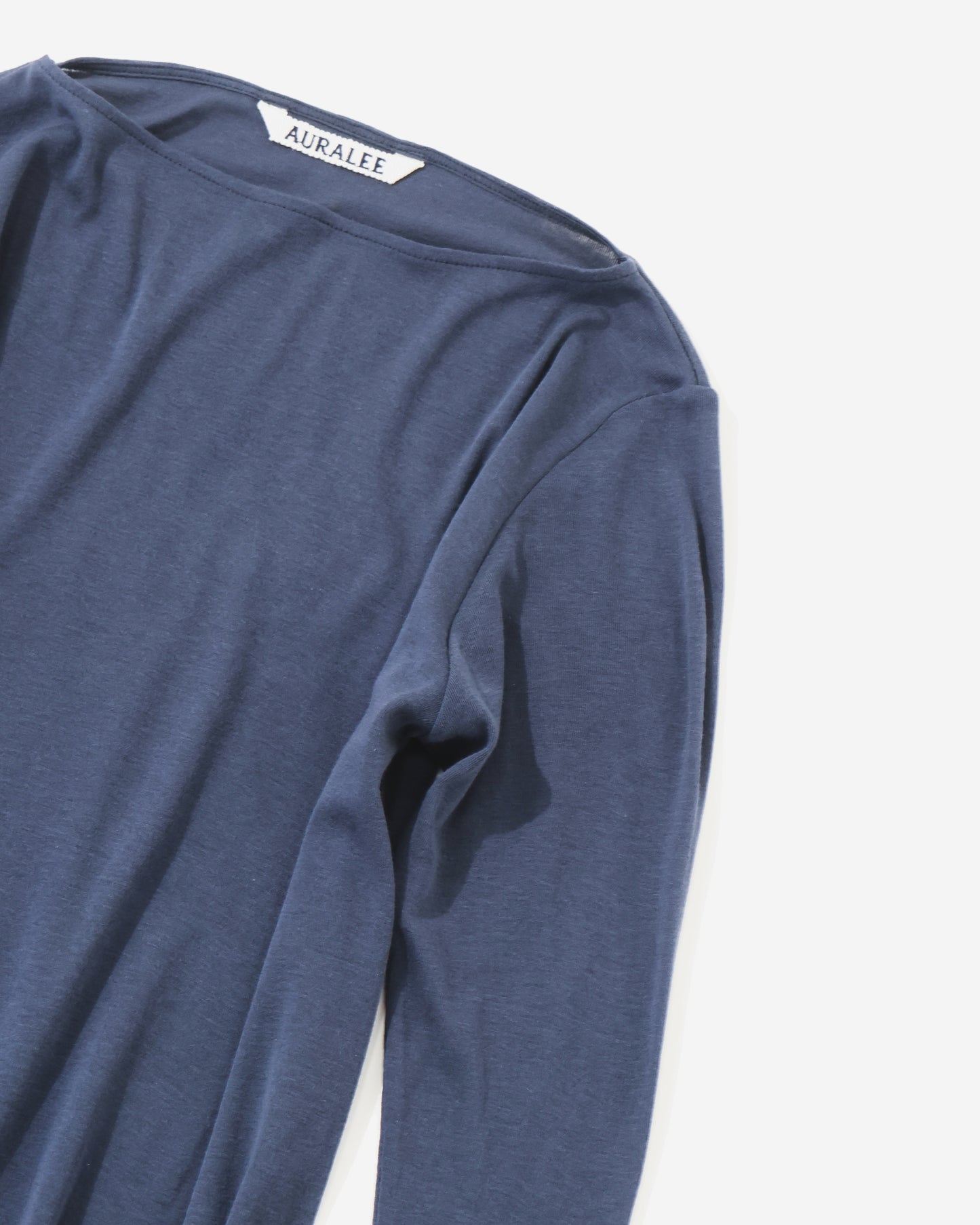 SUPER HIGH GAUGE SHEER RIB BOAT NECK L/S TEE