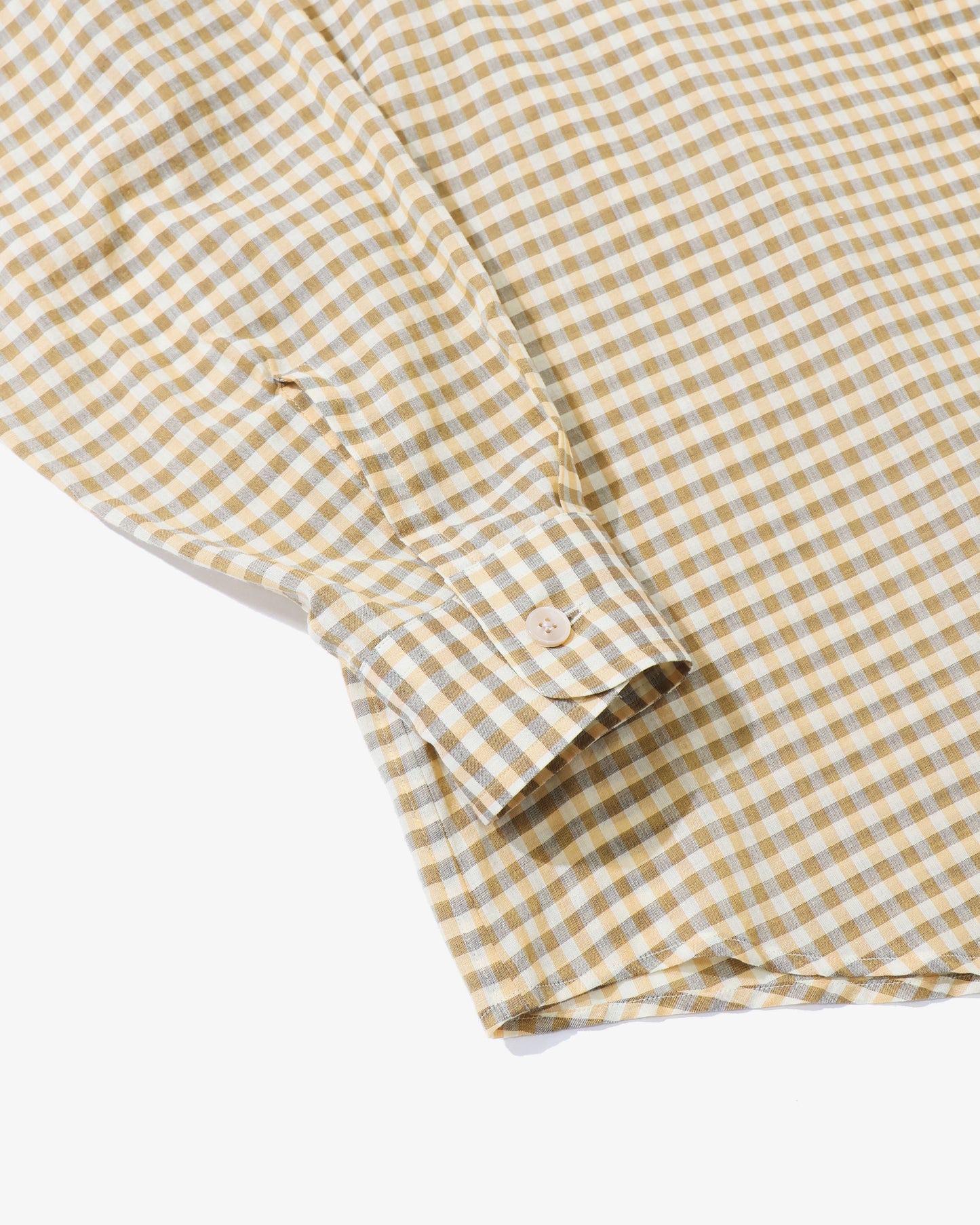 AIRY LIGHT COTTON CHECK BIG SHIRT MUSTARD GINGHAM CHECK