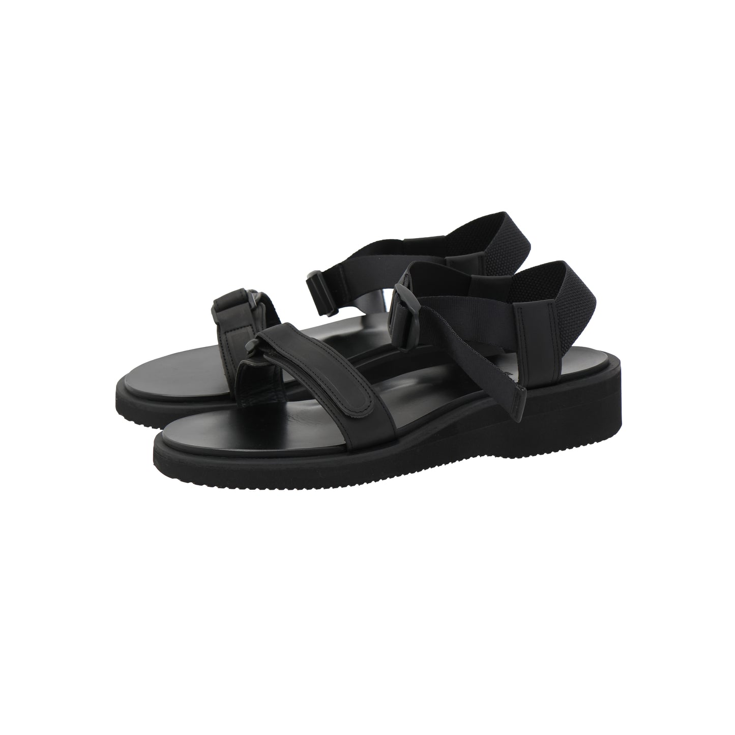 BELT SANDALS SMOOTH BLACK