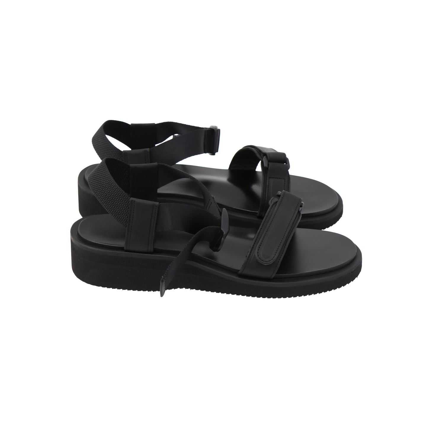 BELT SANDALS SMOOTH BLACK