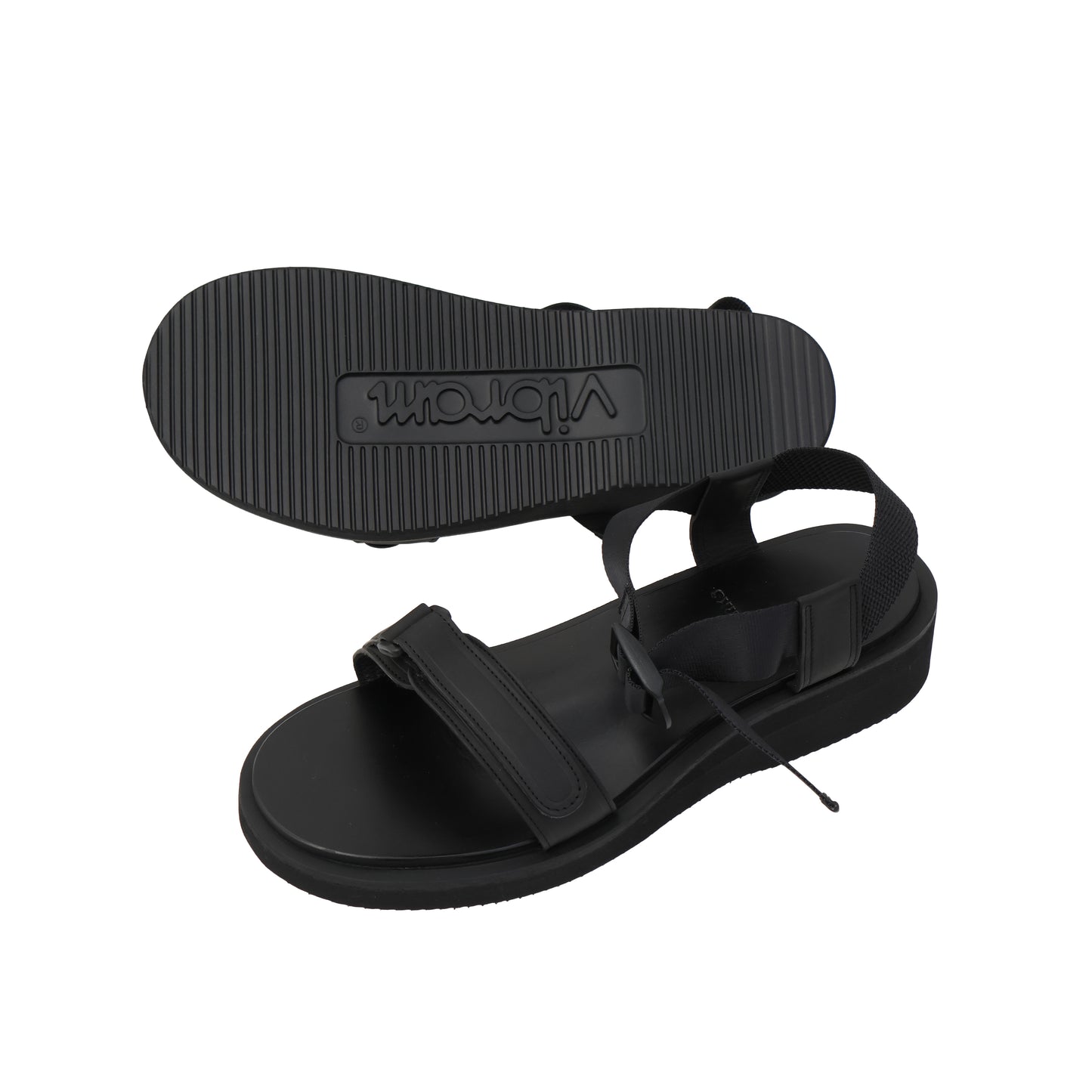 BELT SANDALS SMOOTH BLACK