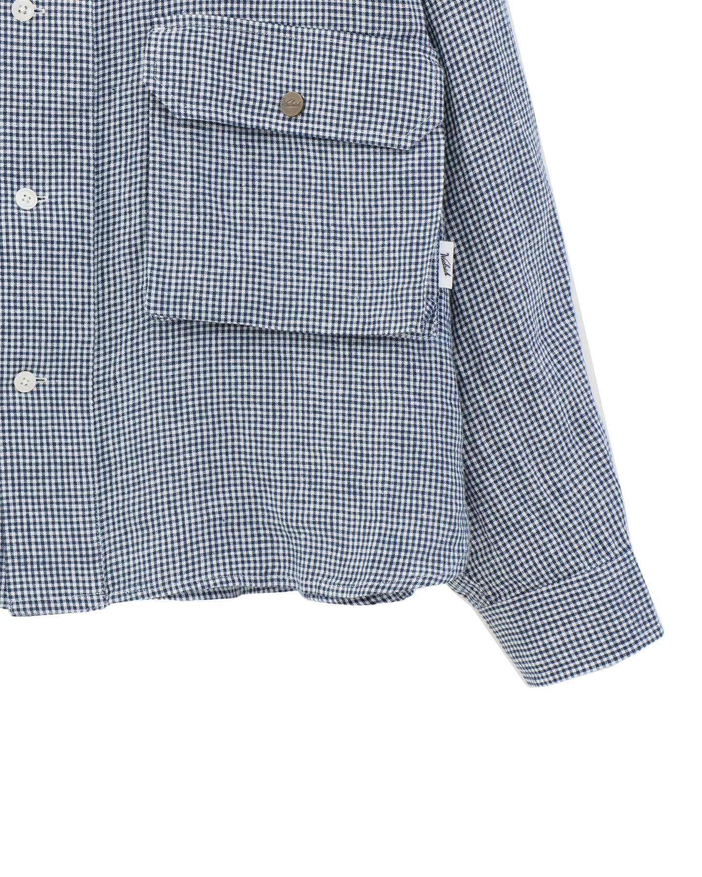LINEN CAMP COLLAR CHECK SHIRT