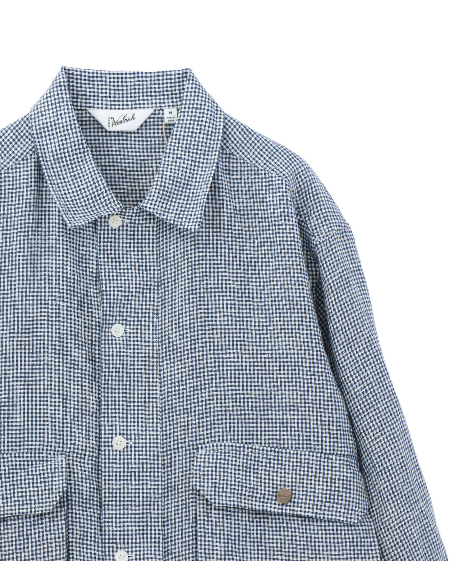 LINEN CAMP COLLAR CHECK SHIRT