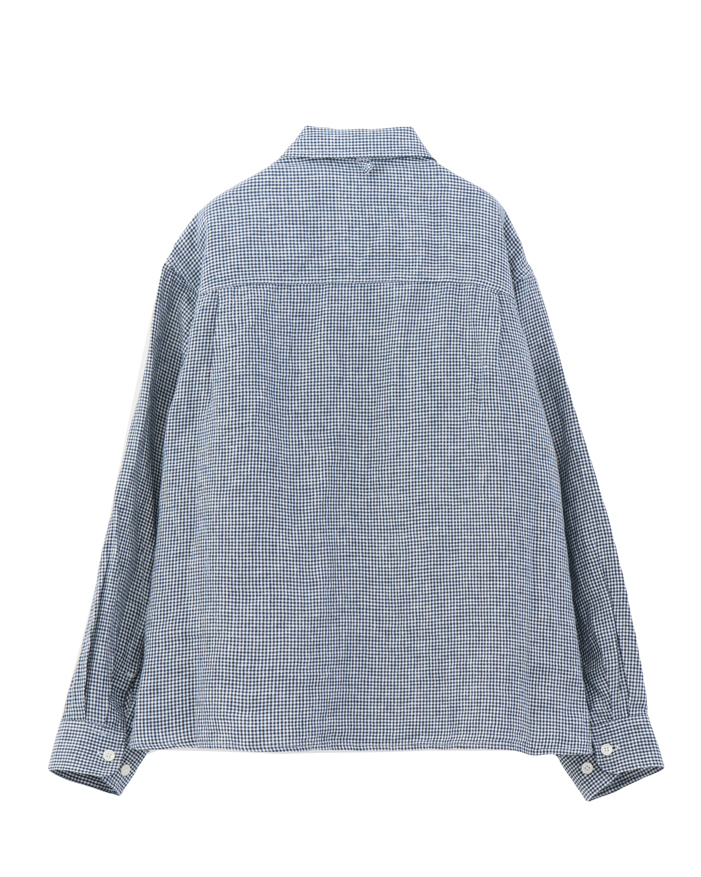 LINEN CAMP COLLAR CHECK SHIRT