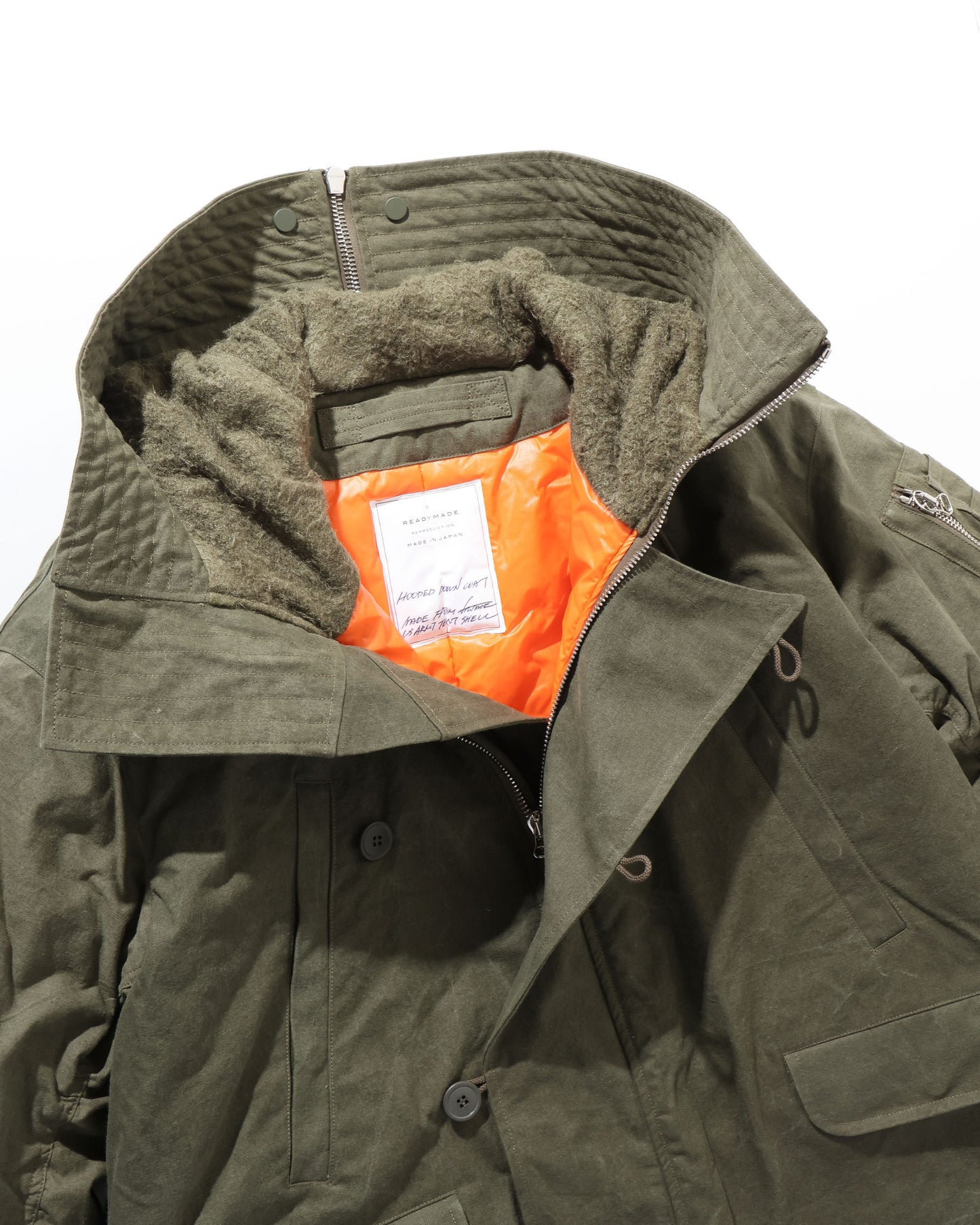 HOODED DOWN COAT KHAKI