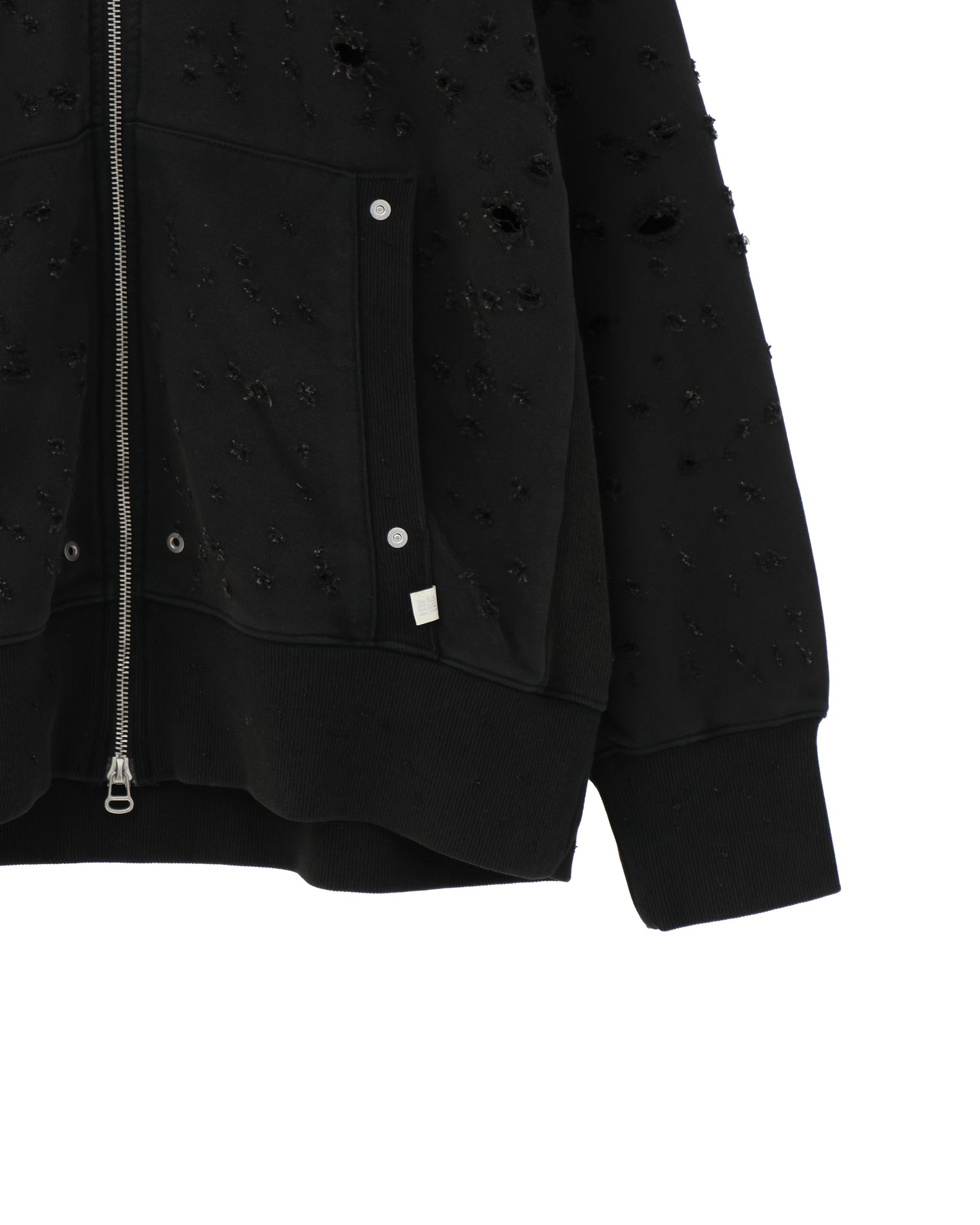 Damaged Zip Up Hoodie