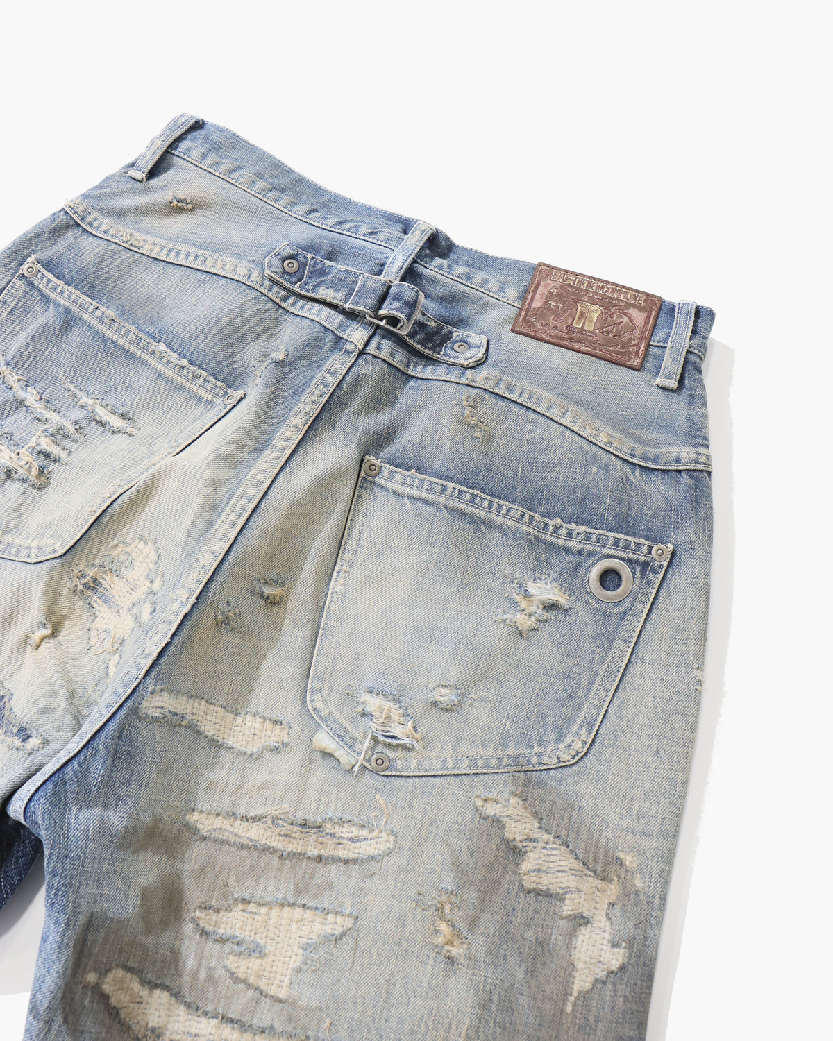 Destroyed Straight Denim Pants