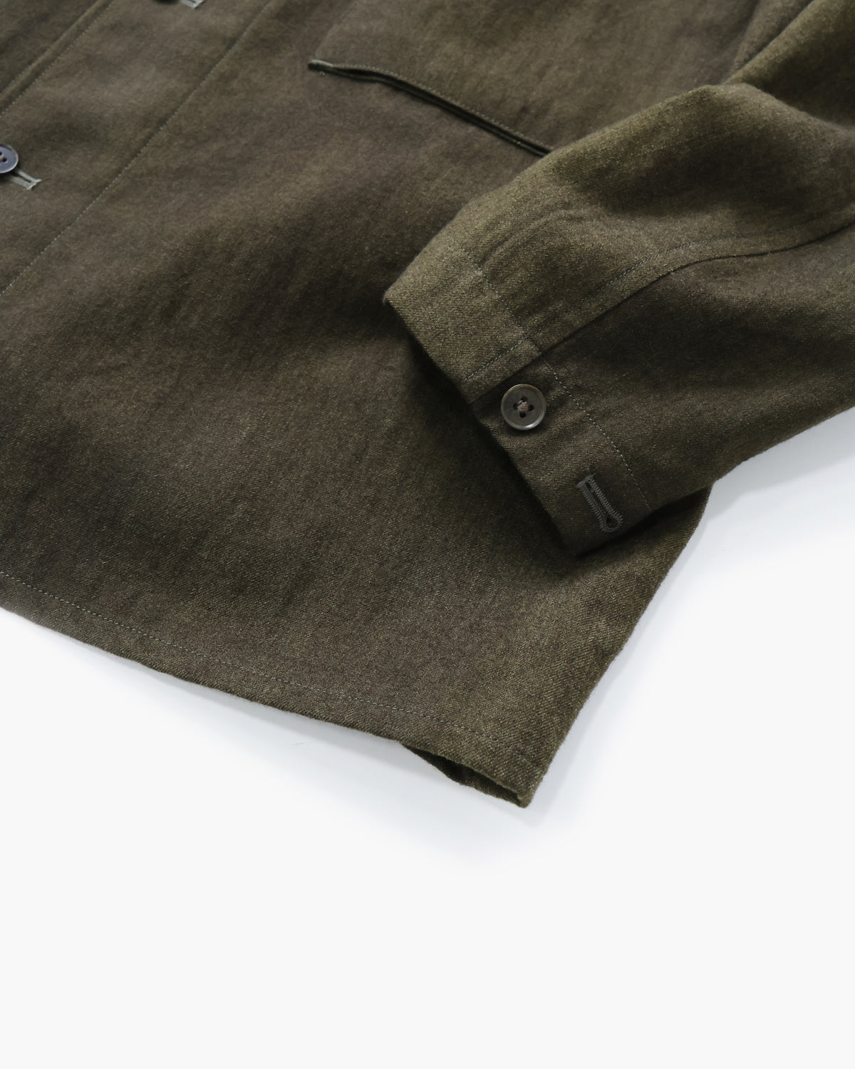 Uneven-dyed Gabardine Field Shirt Jacket OLIVE