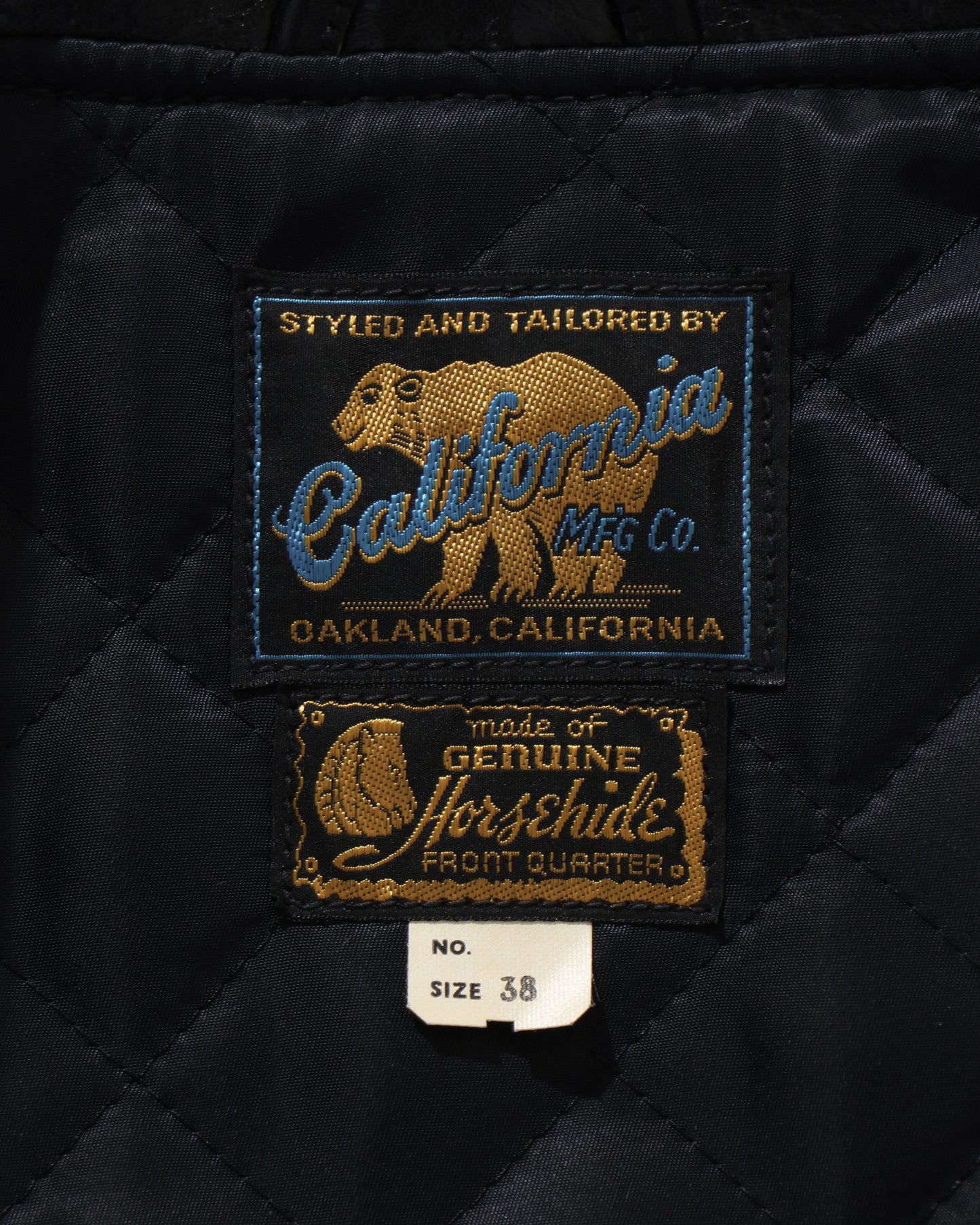 California Manufacturing Company Horsehide Double Riders Jacket"ALL STATE JET"