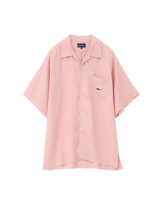 PIER OPEN COLLAR SS SHIRT  PINK