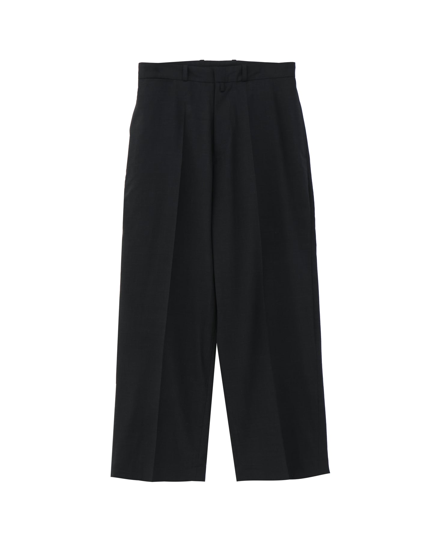 Washed Wool Voile Trousers HeatherBlack