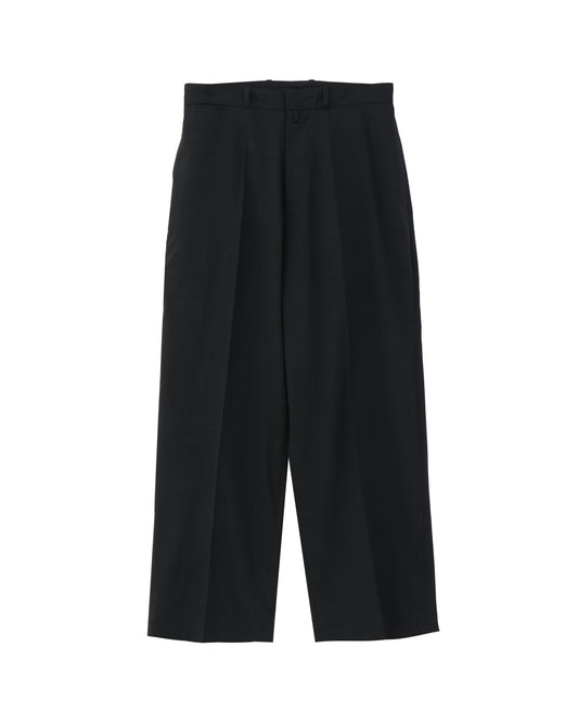 Washed Wool Voile Trousers HeatherBlack