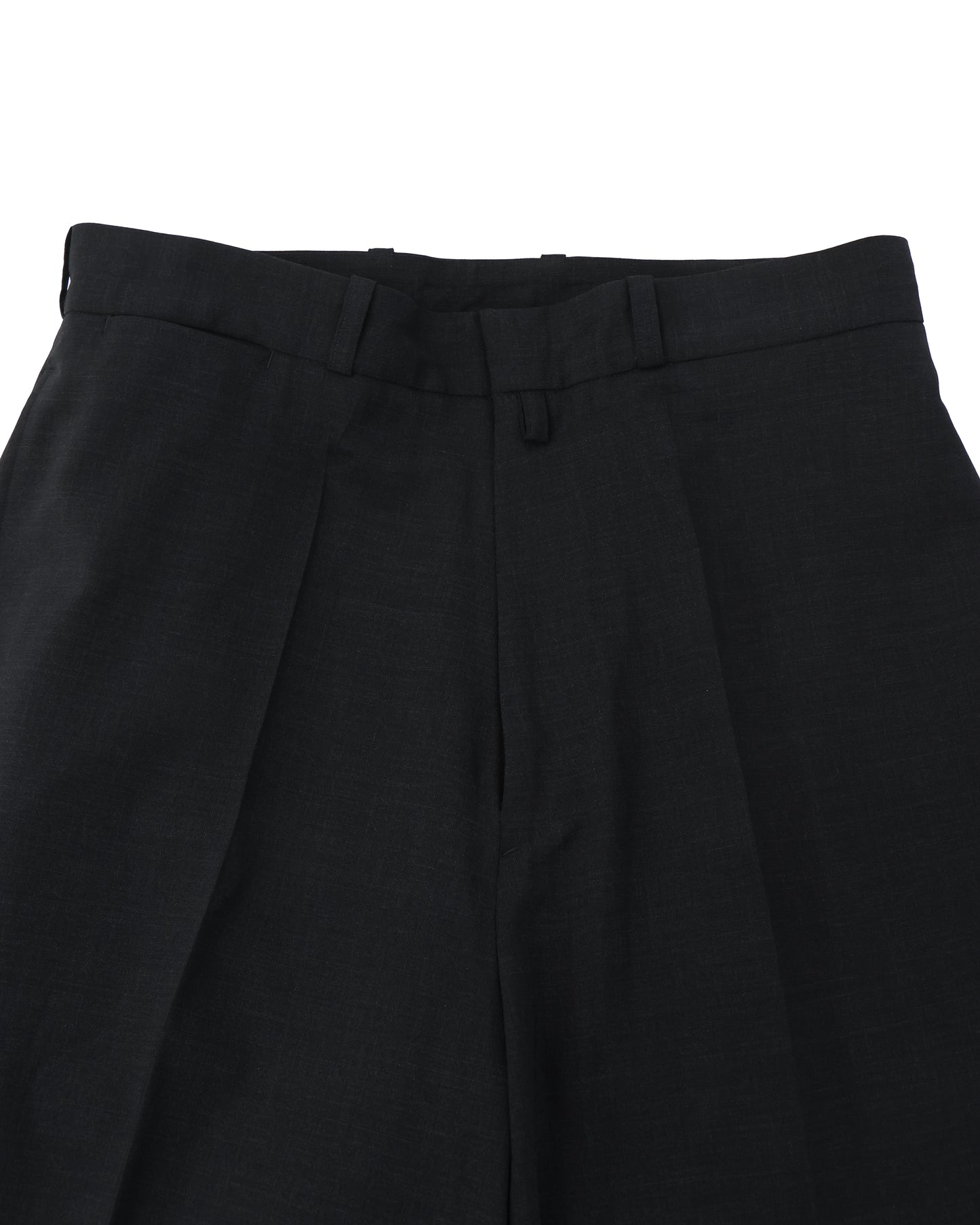 Washed Wool Voile Trousers HeatherBlack