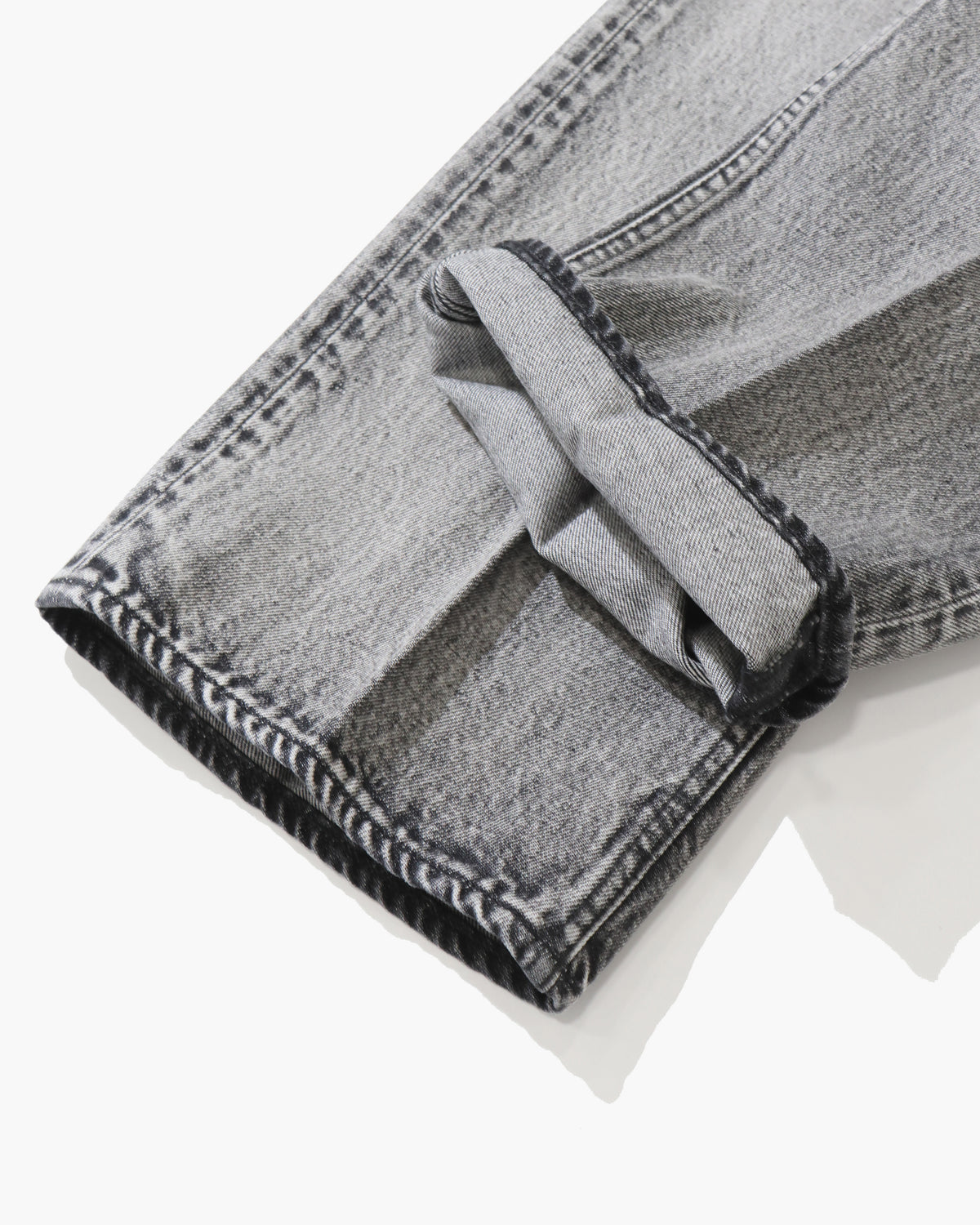 FADED HEAVY DENIM CENTRE-PLEATED PANTS FADED BLACK