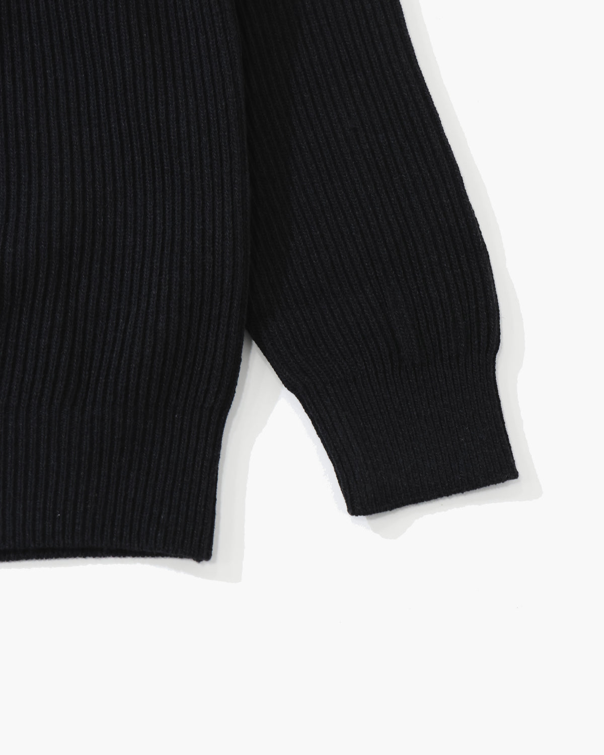 SUPER FINE WOOL RIB KNIT P/O TOP BLACK
