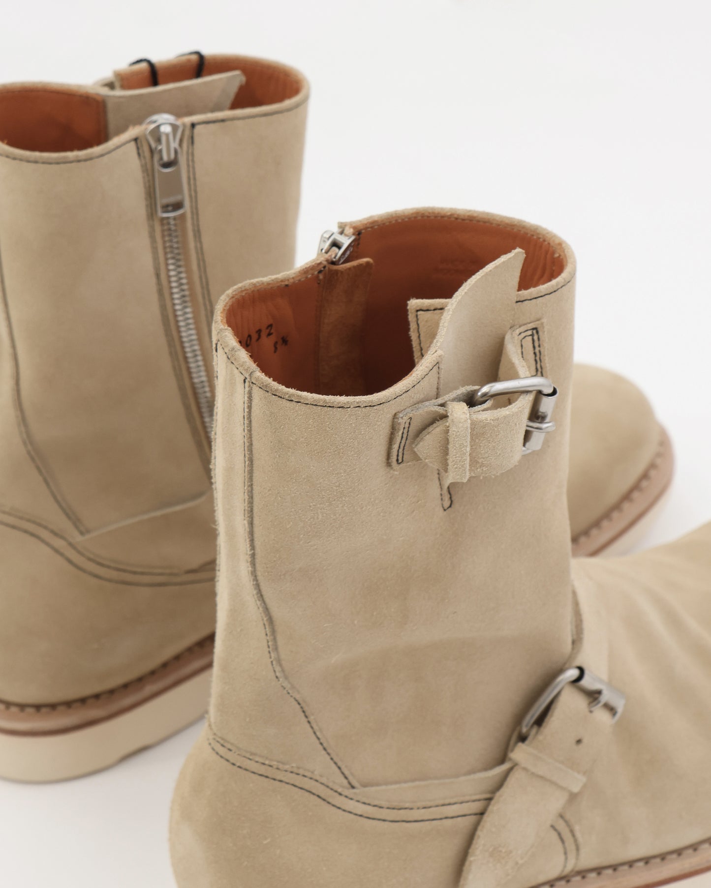BIKER ZIP UP BOOTS COW LEATHER