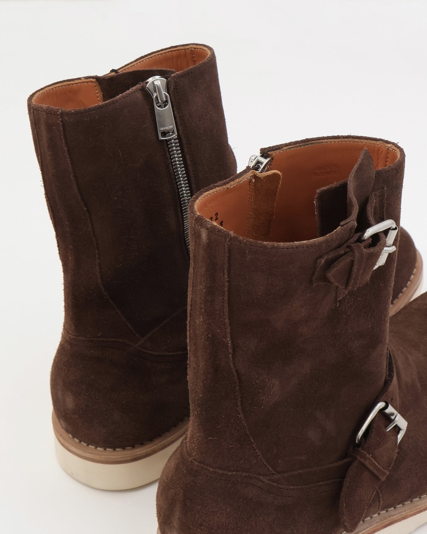 BIKER ZIP UP BOOTS COW LEATHER