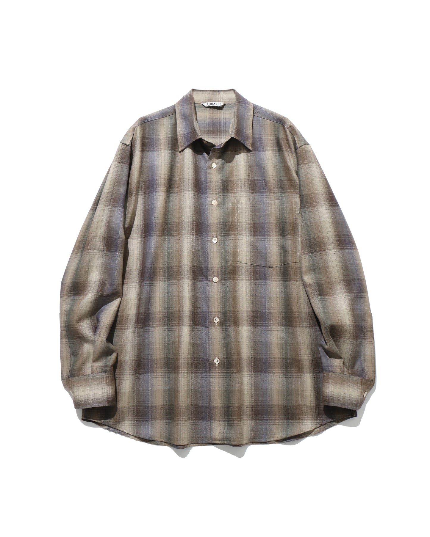 SUPER LIGHT WOOL CHECK SHIRT BROWN BLUE CHECK