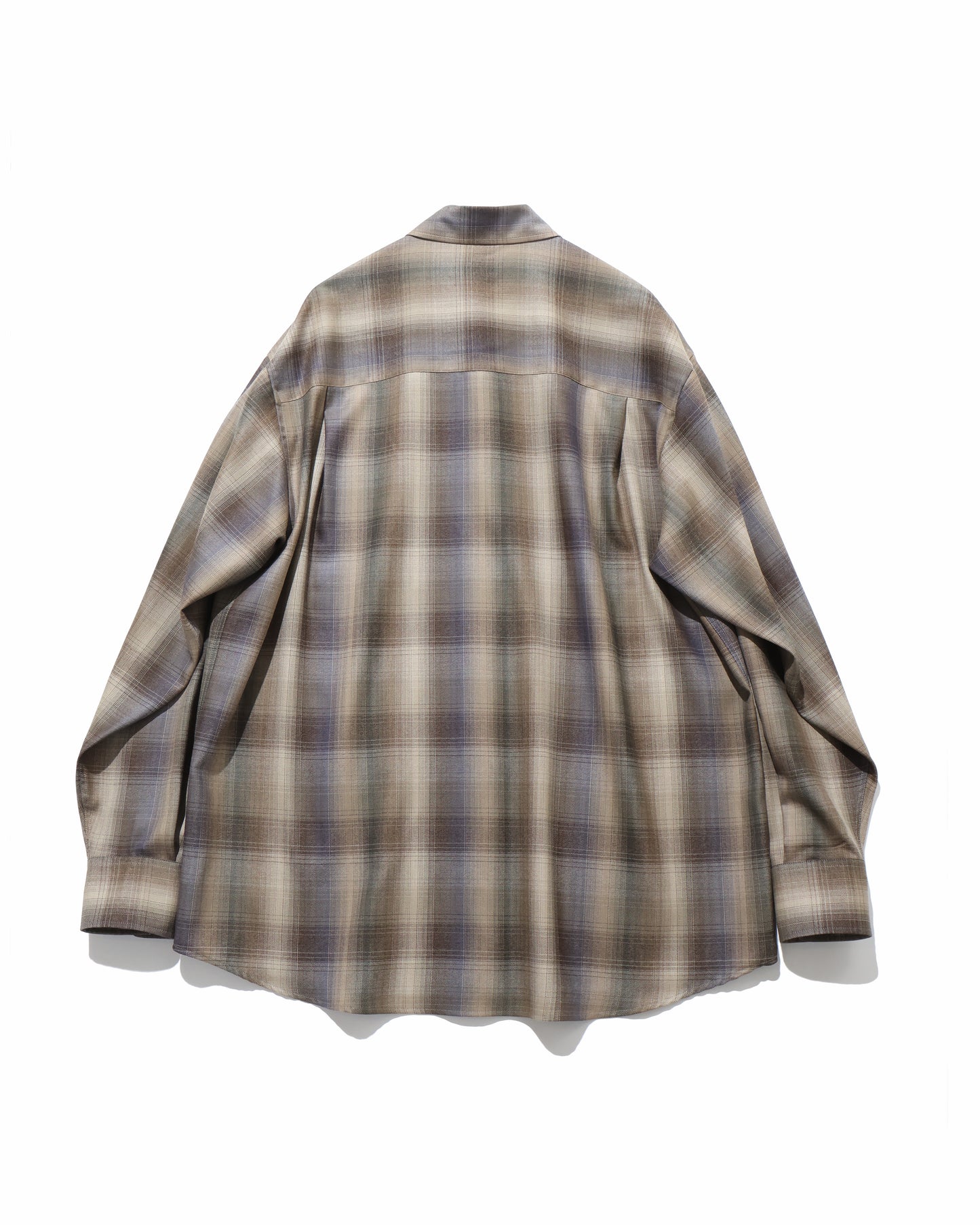 SUPER LIGHT WOOL CHECK SHIRT BROWN BLUE CHECK