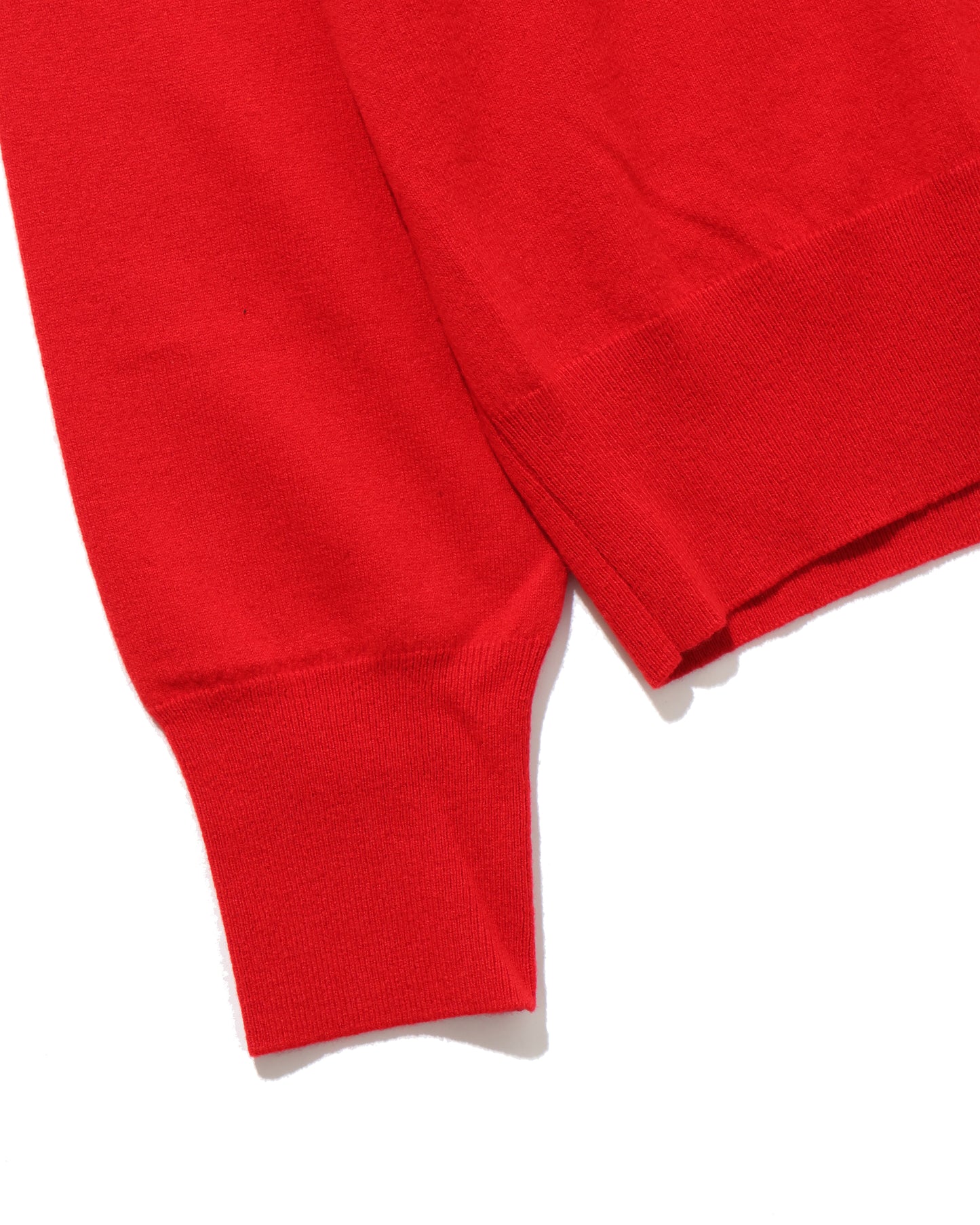 HIGH TWIST WOOL KNIT V-NECK P/O RED