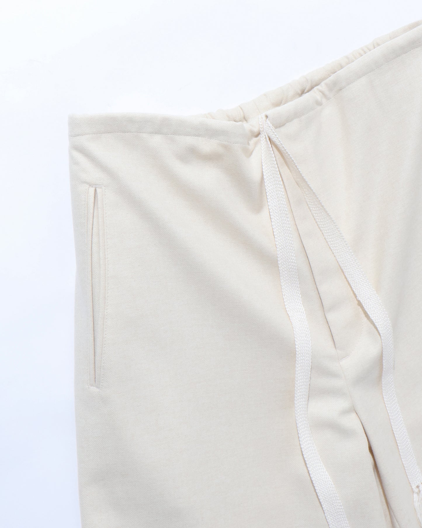 WOOL FULLING FLANNEL DRAWSTRING PANTS