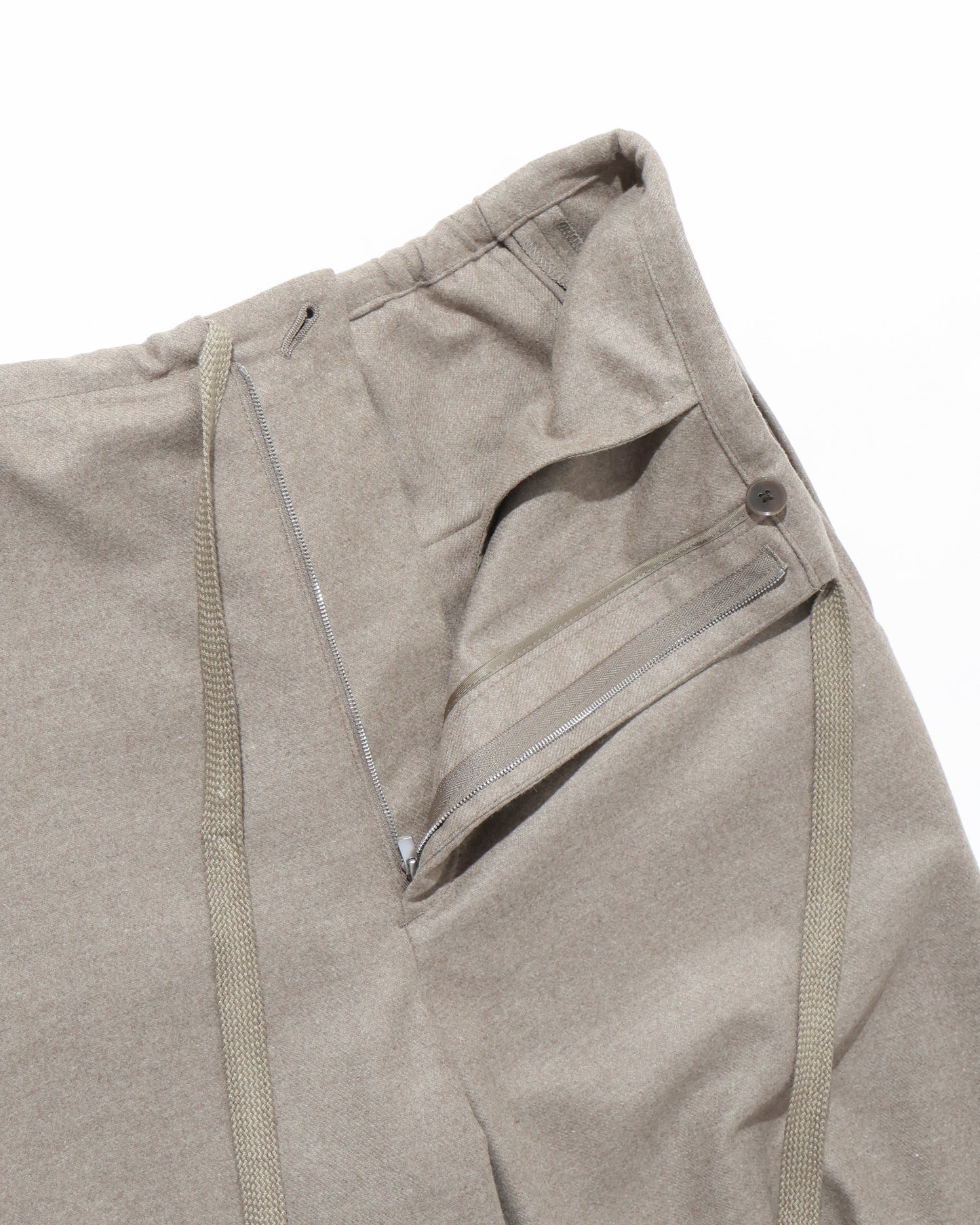 WOOL FULLING FLANNEL DRAWSTRING PANTS