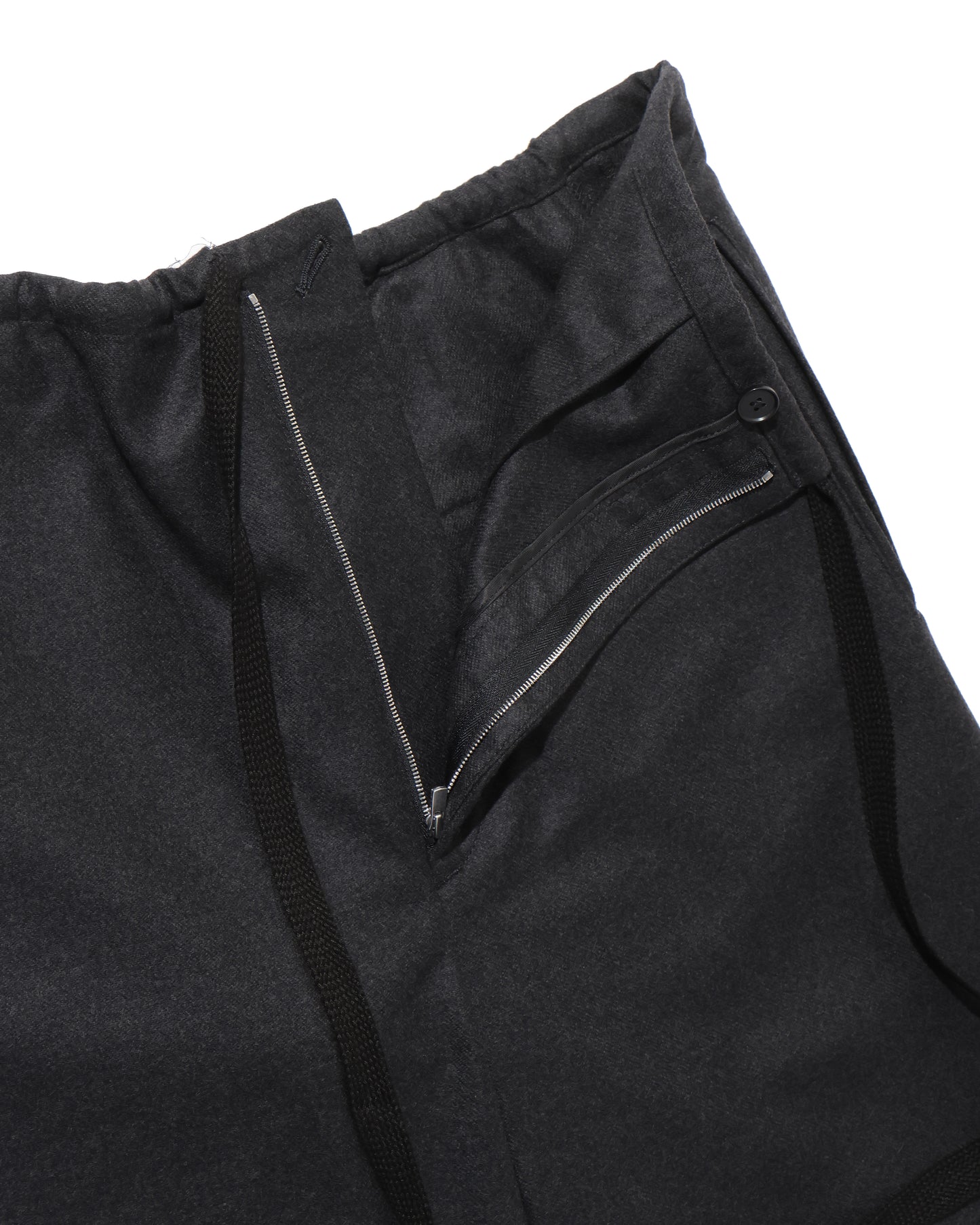 WOOL FULLING FLANNEL DRAWSTRING PANTS