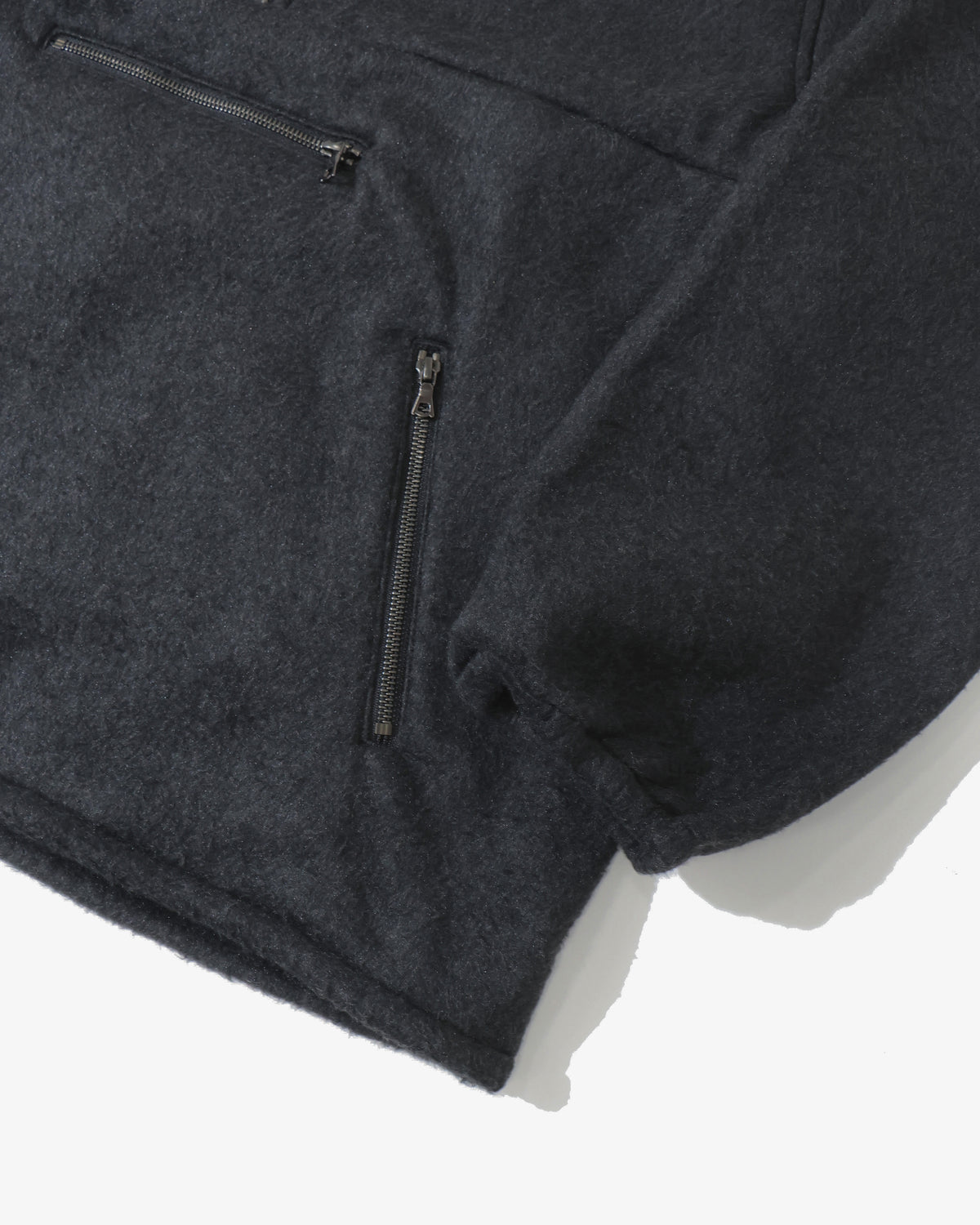 Pe/Silk Fleece Harf-zip P/O HeatherBlack