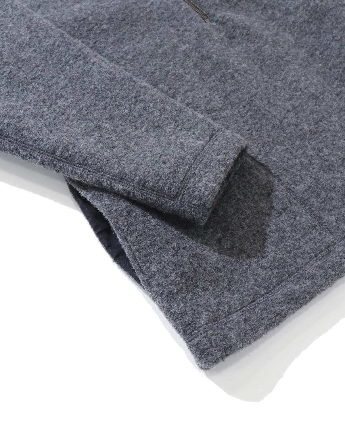 SILVER KNIT BONDING HALF-ZIP TOP