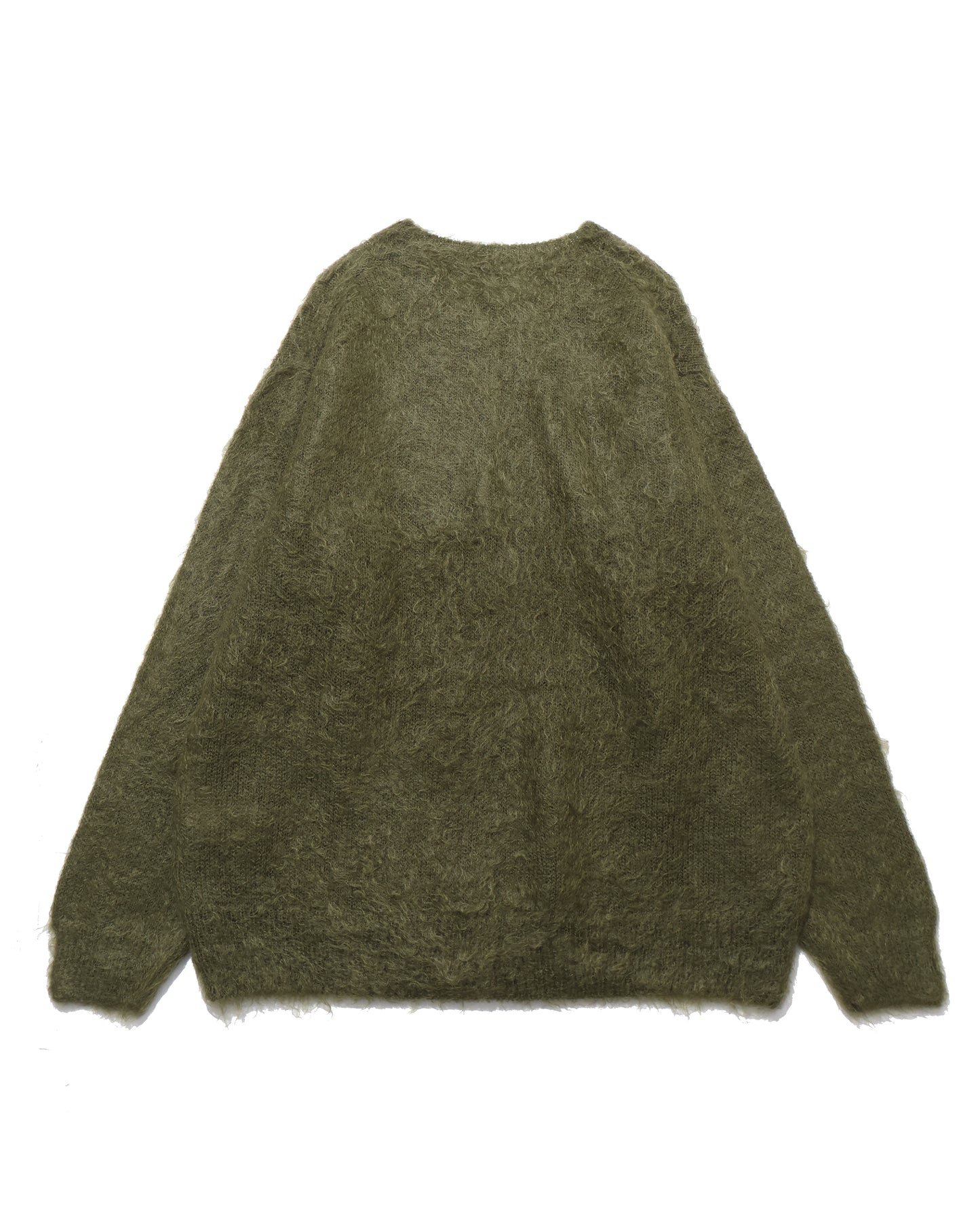 BRUSHED SUPER KID MOHAIR KNIT P/O OLIVE