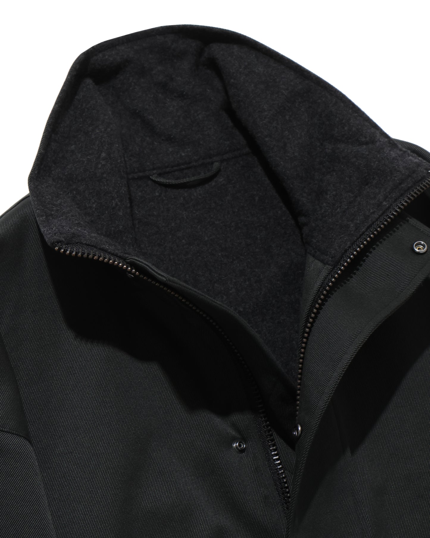 Cotton Drill Short Mil Coat BLACK
