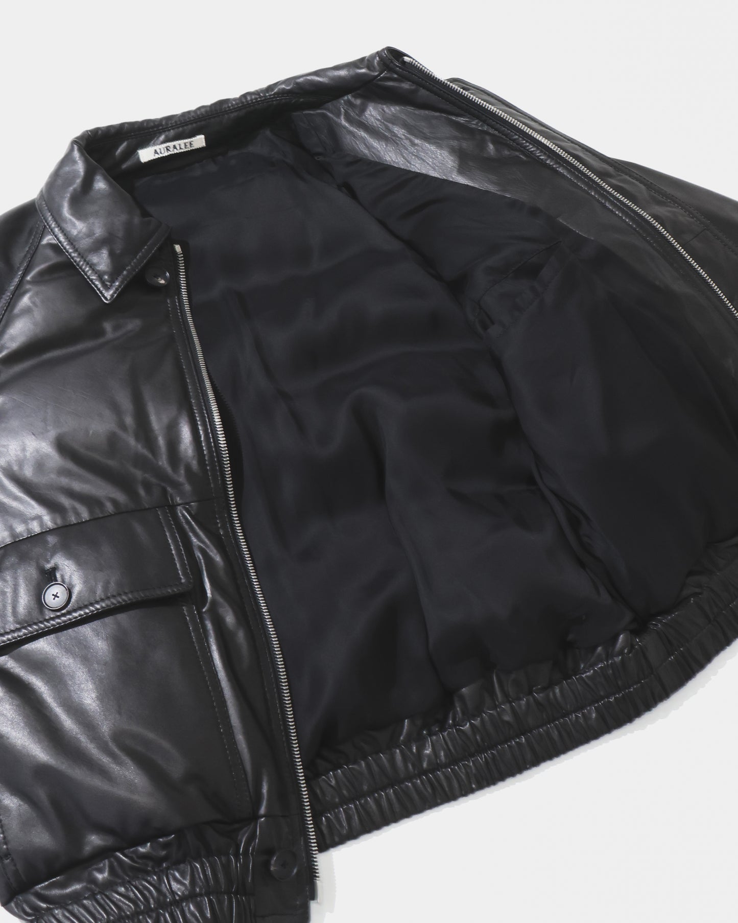 FINE CALF LEATHER DOWN BLOUSON