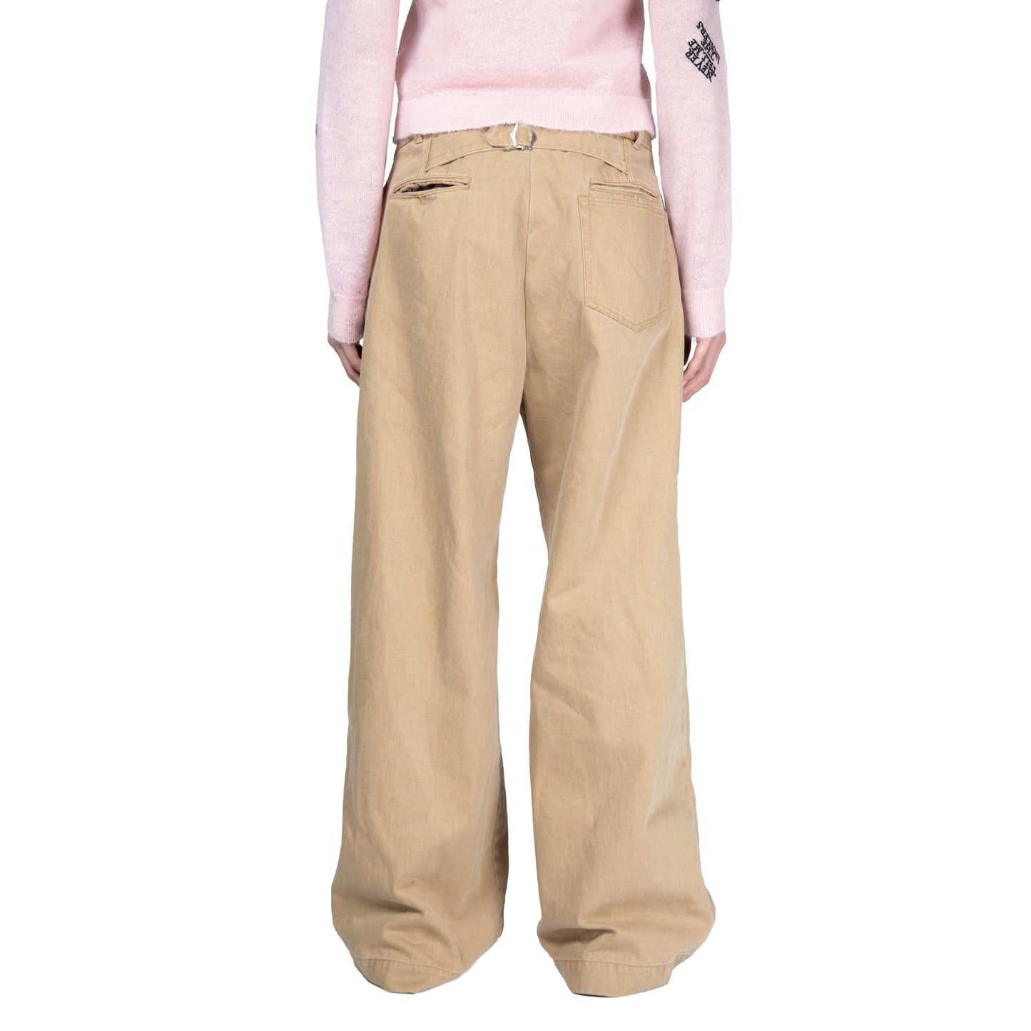 ”D” Buckle Super Wide Chino Pants