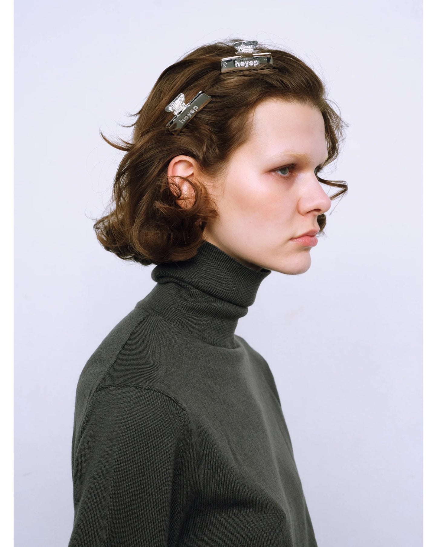 Logo Rhinesrone Square Hair Clip 2 Piece Set