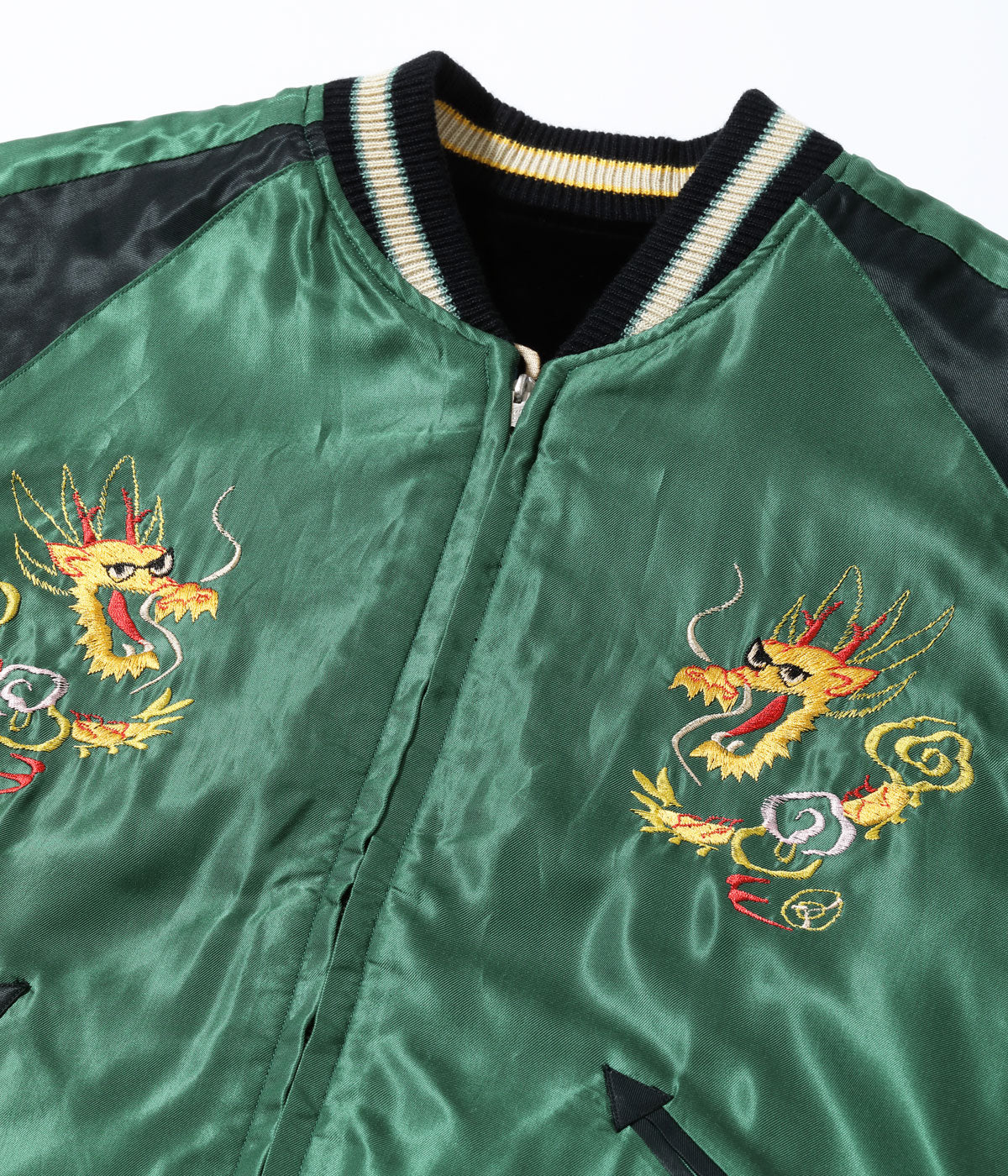 Mid 1950s Style Velveteen (Two-tone) × Acetate Souvenir Jacket “TIGER HEAD” × “GOLD DRAGON” TT15795-119