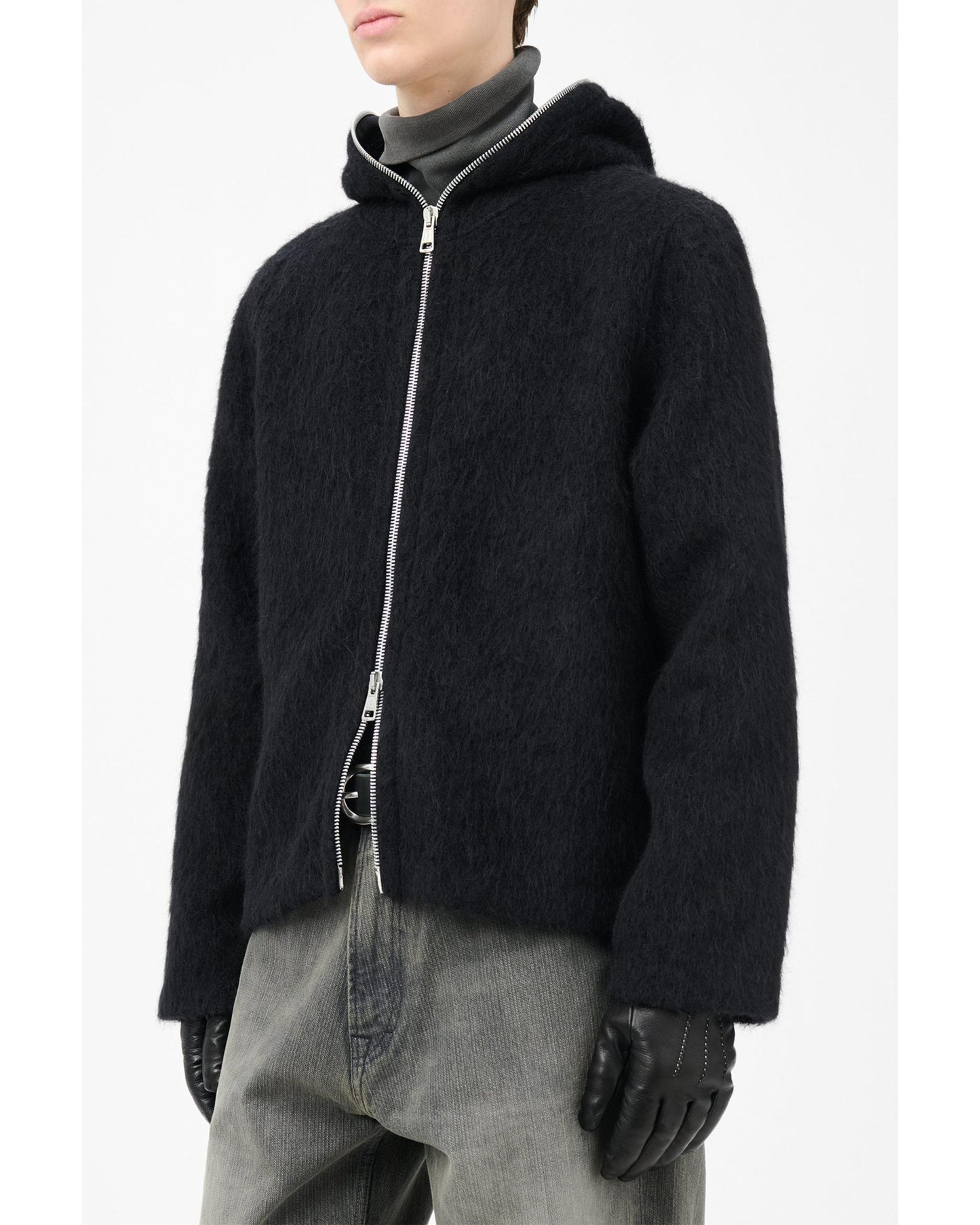 FULL ZIP HOOD BLACK