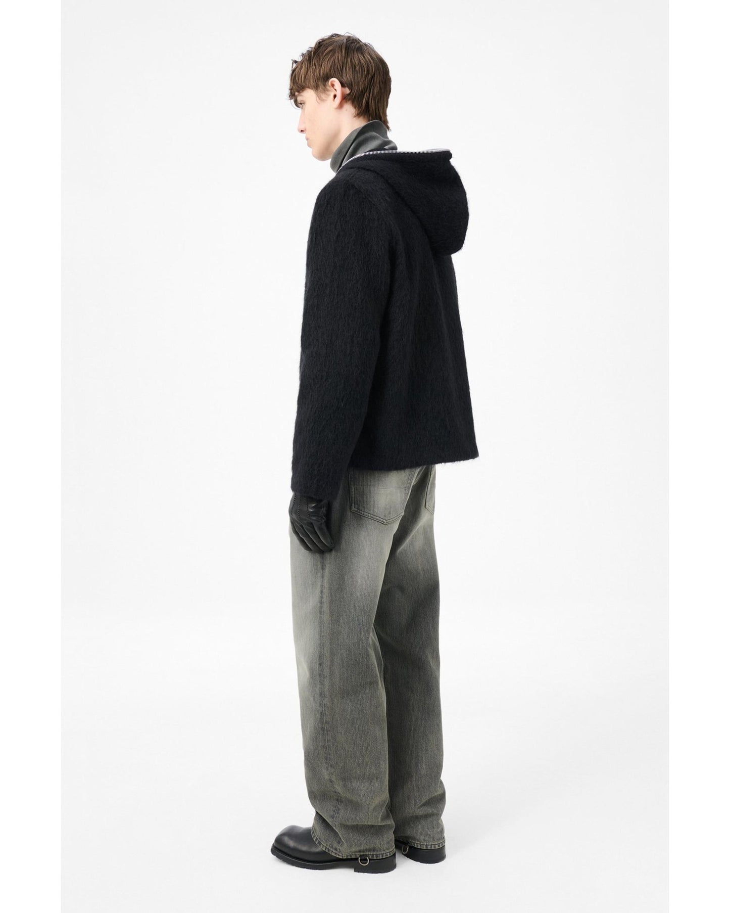 FULL ZIP HOOD BLACK