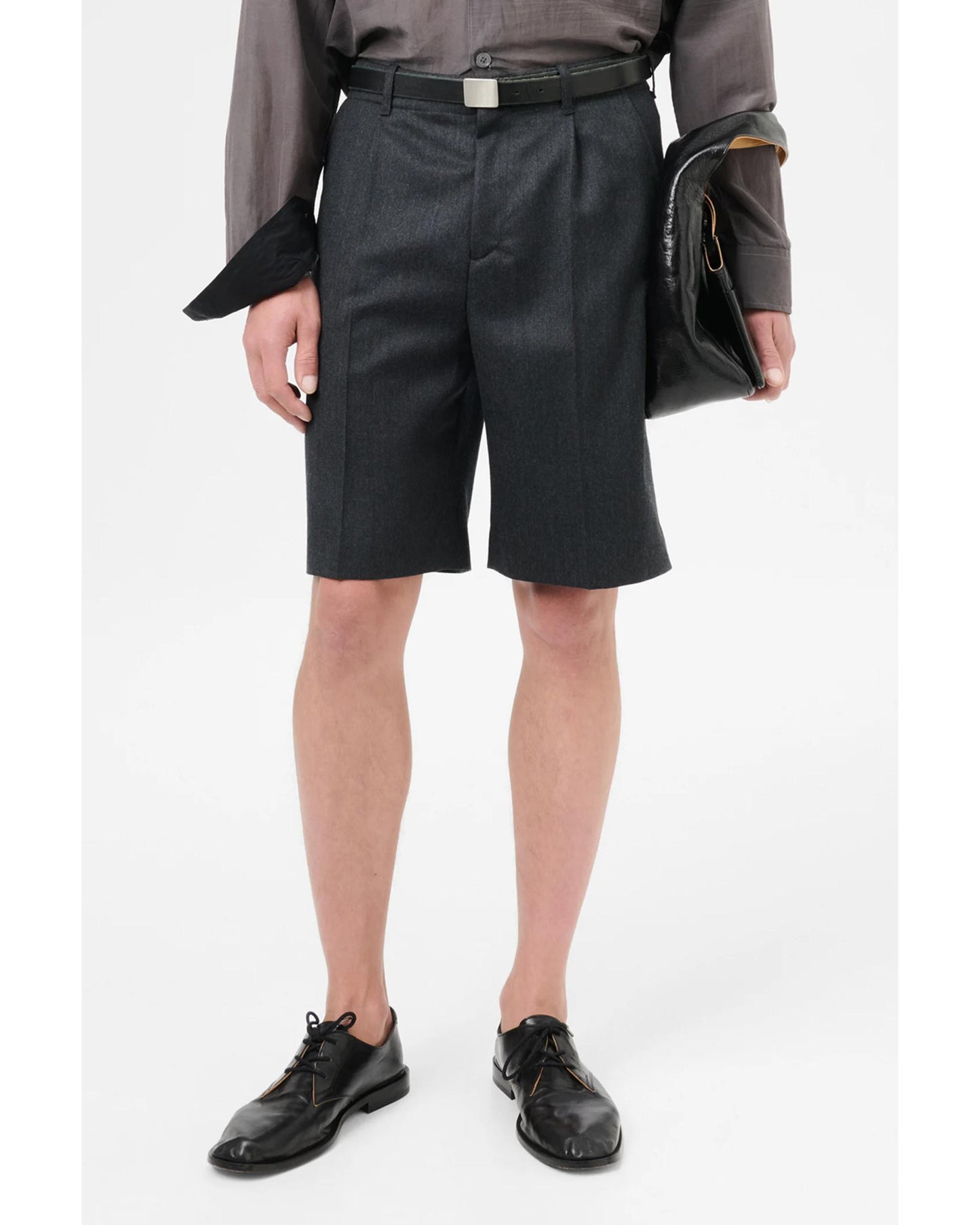 BORROWED SHORTS Premium Charcoal Office Wool