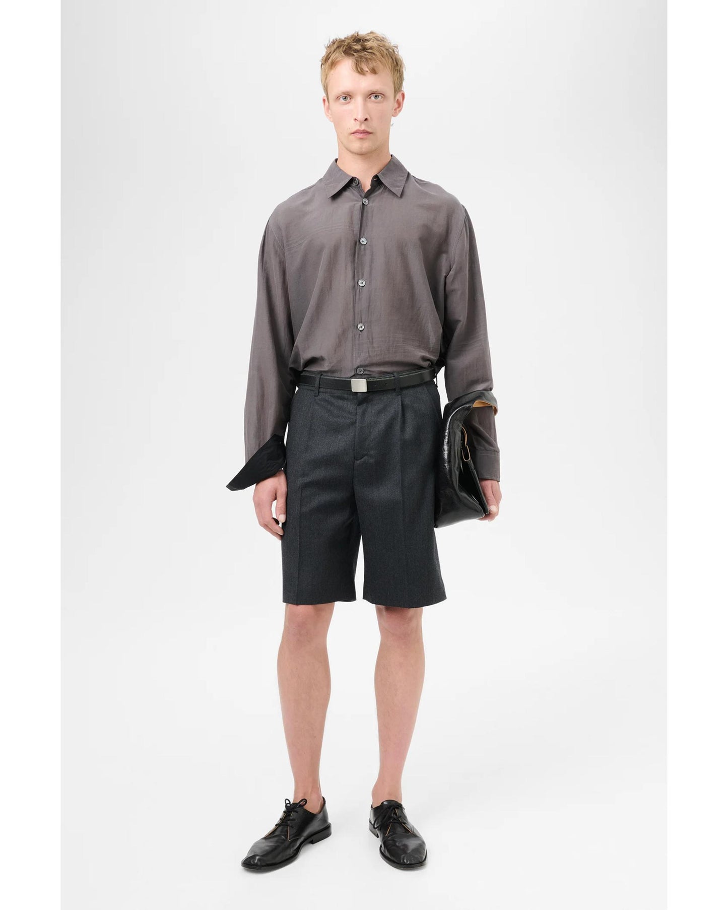 BORROWED SHORTS Premium Charcoal Office Wool