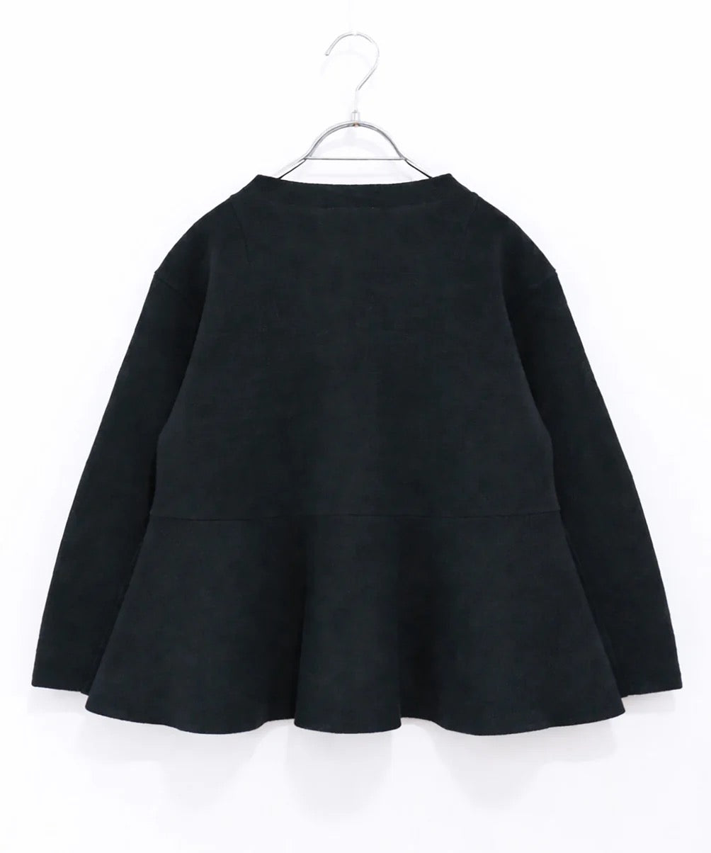 paper knit embroidery peplum jacket