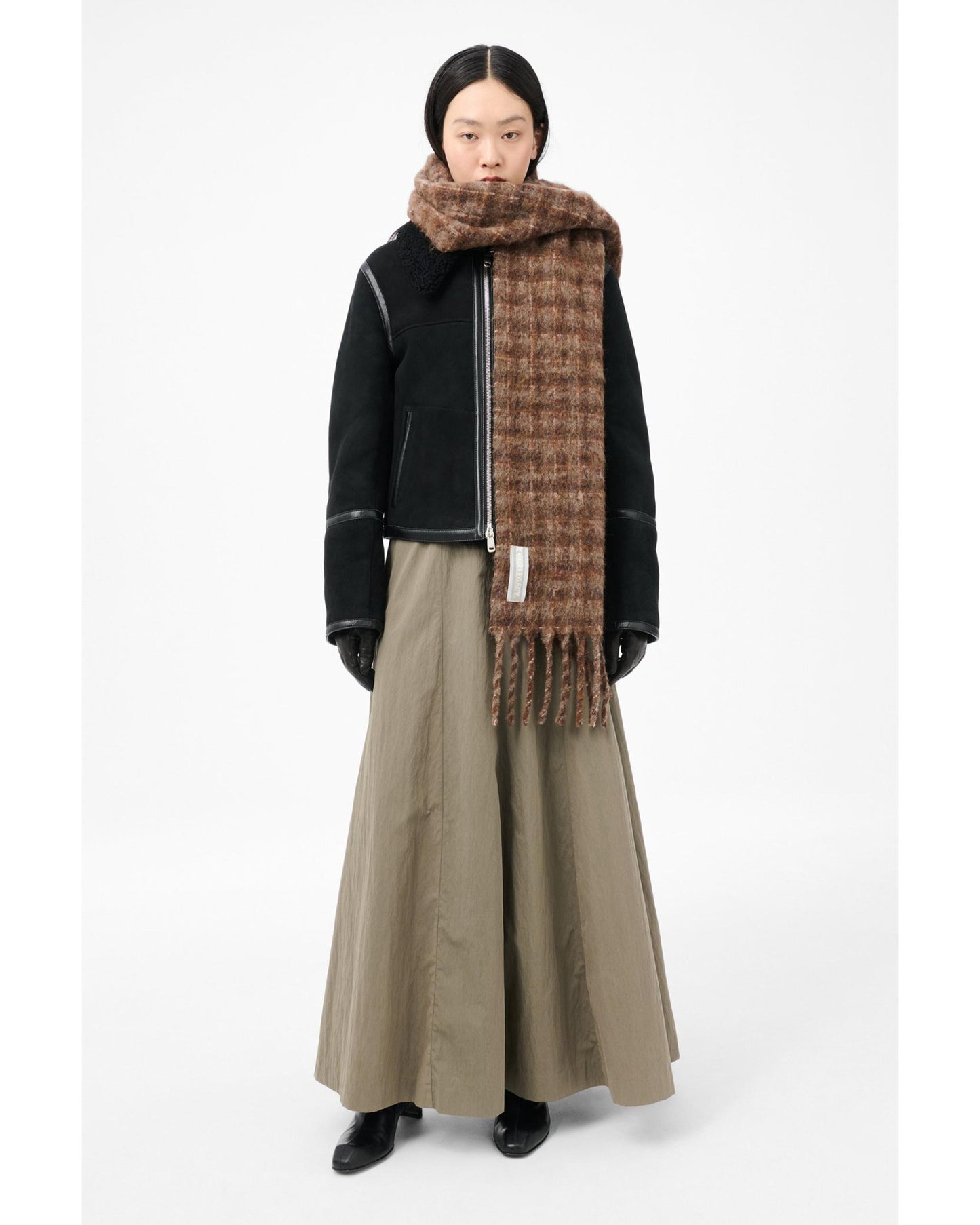 ESTATE SCARF BROWN CHECK