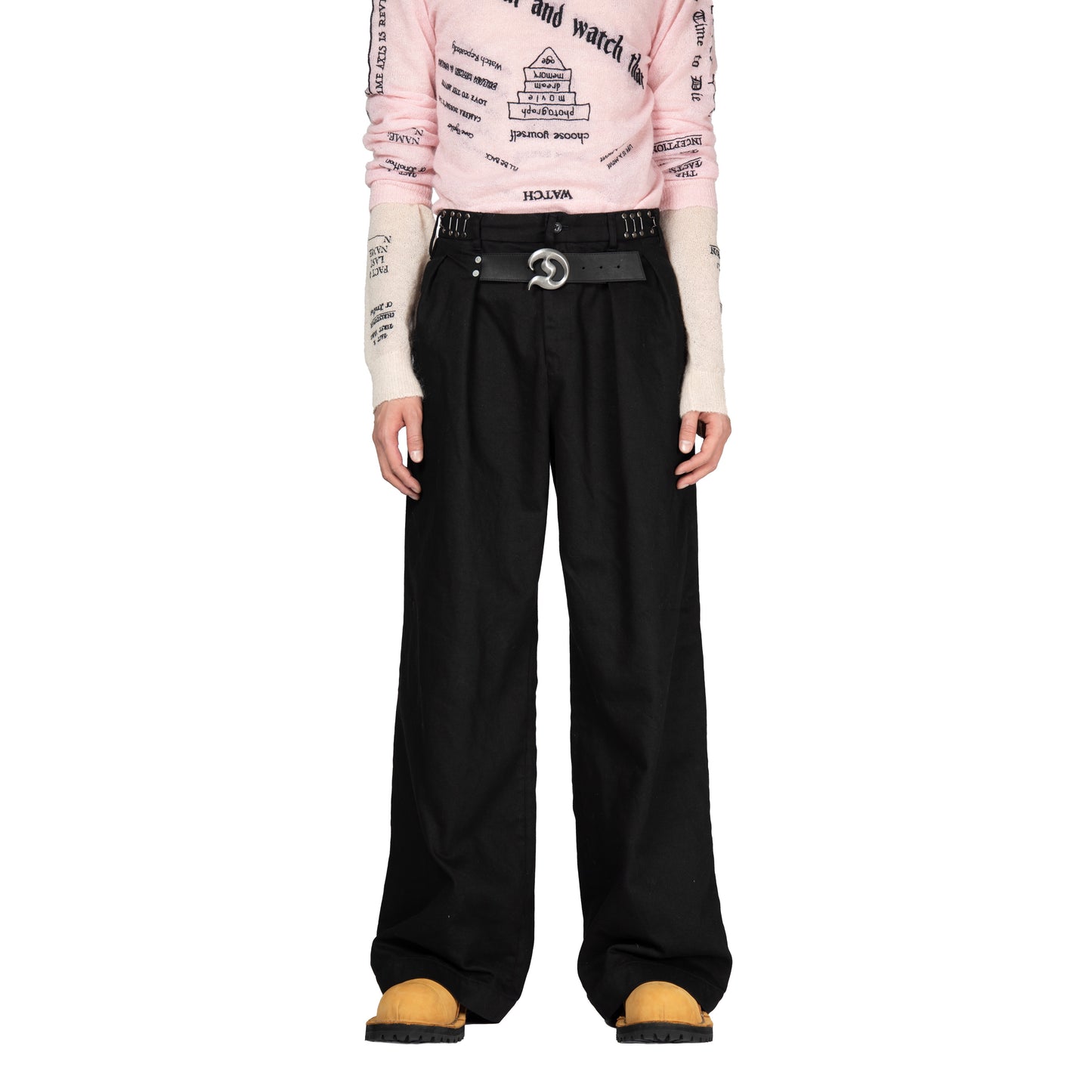 ”D” Buckle Super Wide Chino Pants