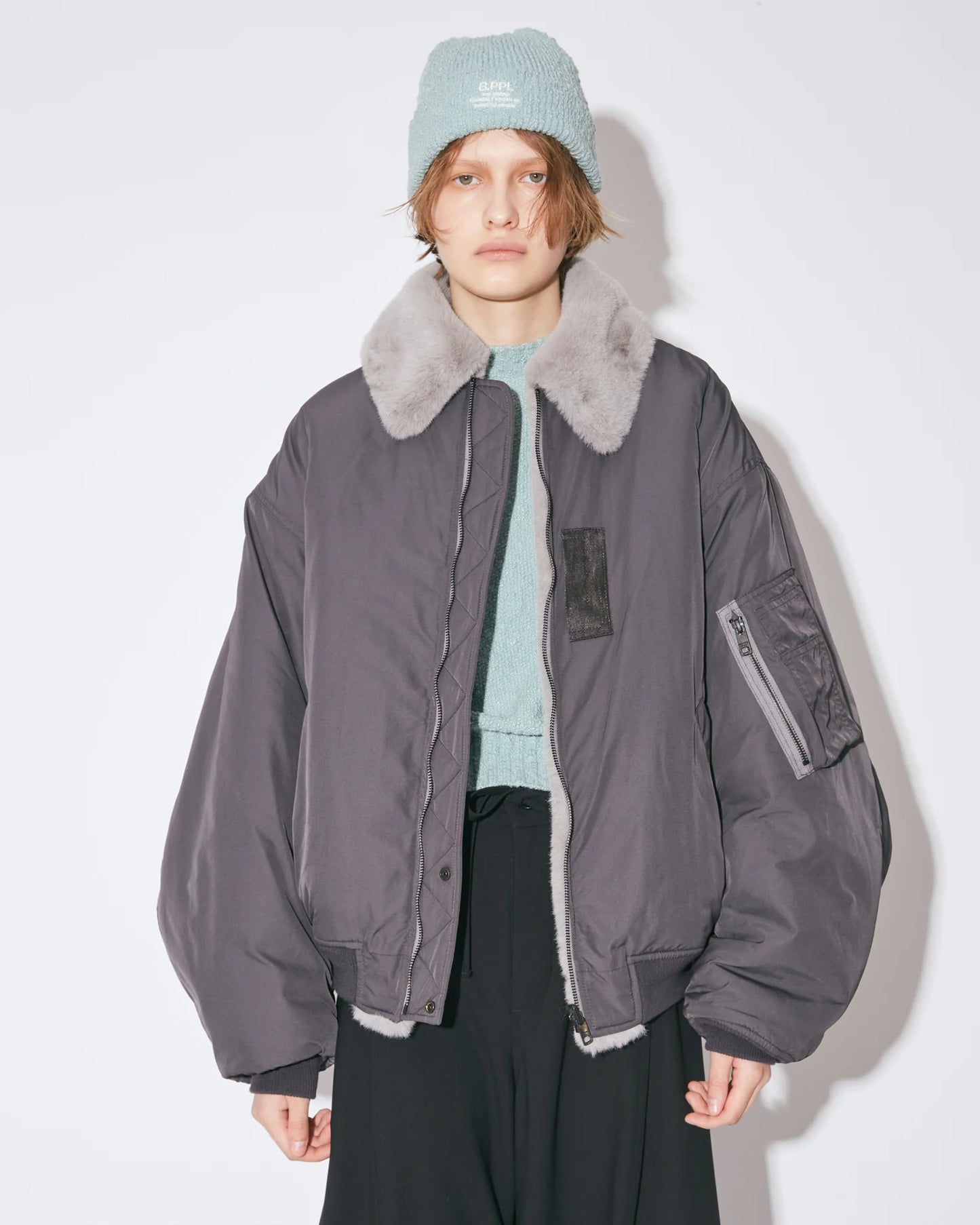 double-end fur-taffeta B-15 blouson
